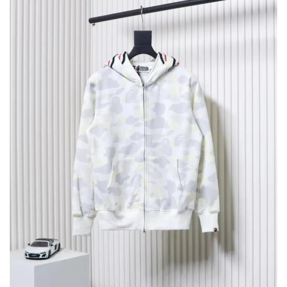 BAPE Luminous Camouflage Double Hooded Hoodie White