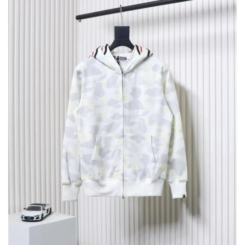 BAPE Luminous Camouflage Double Hooded Hoodie White