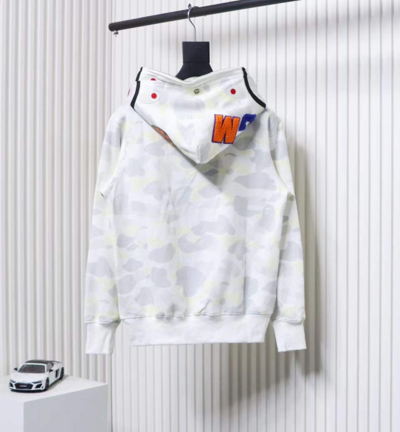 BAPE Luminous Camouflage Double Hooded Hoodie White