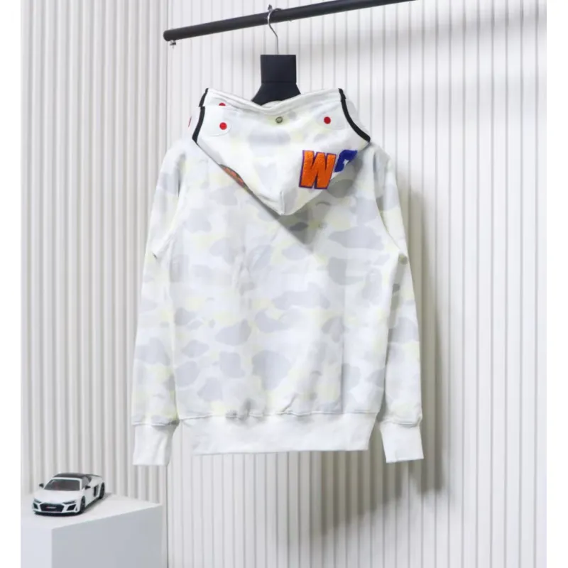 BAPE Luminous Camouflage Double Hooded Hoodie White