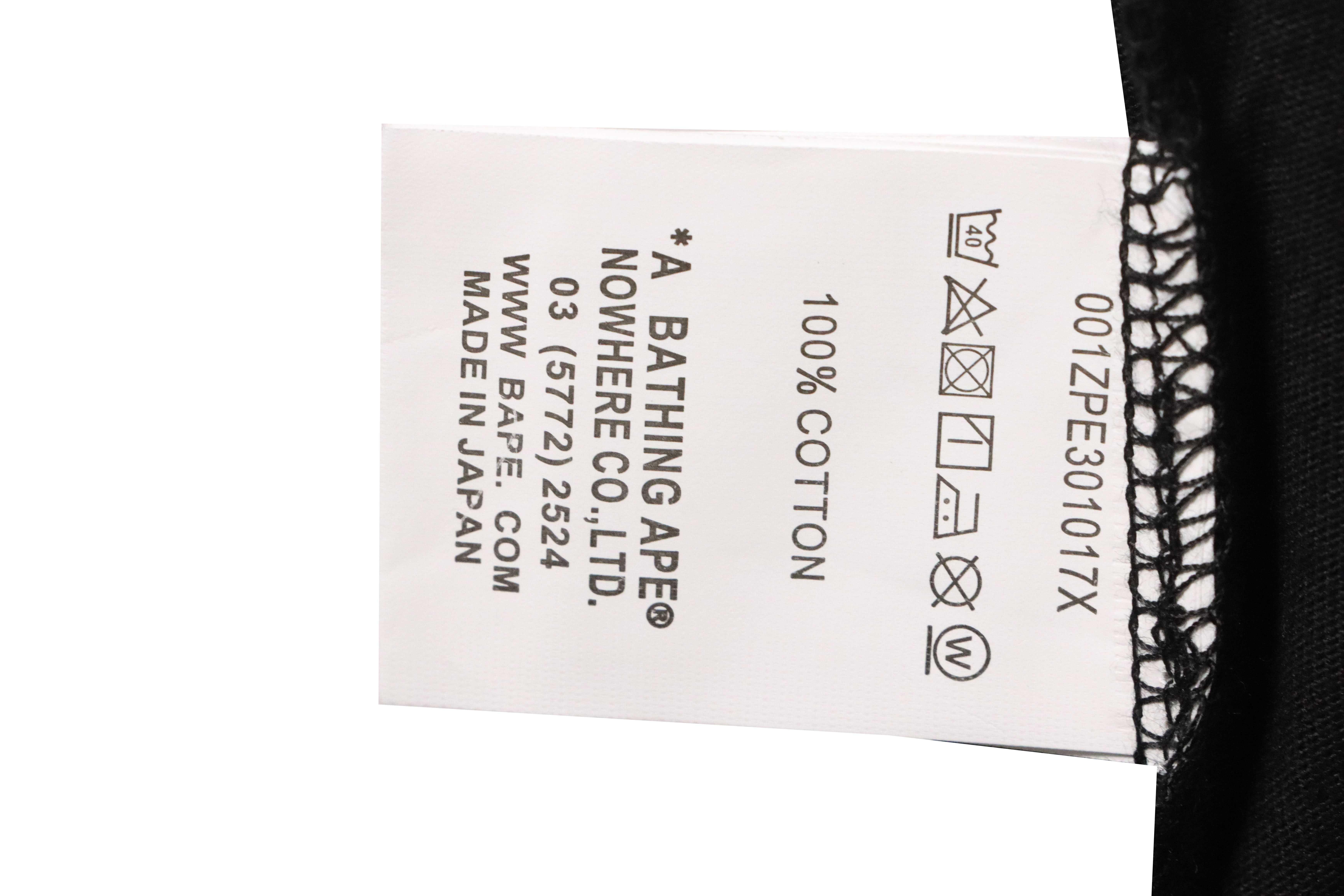  BAPE line drawing ape head short sleeve black