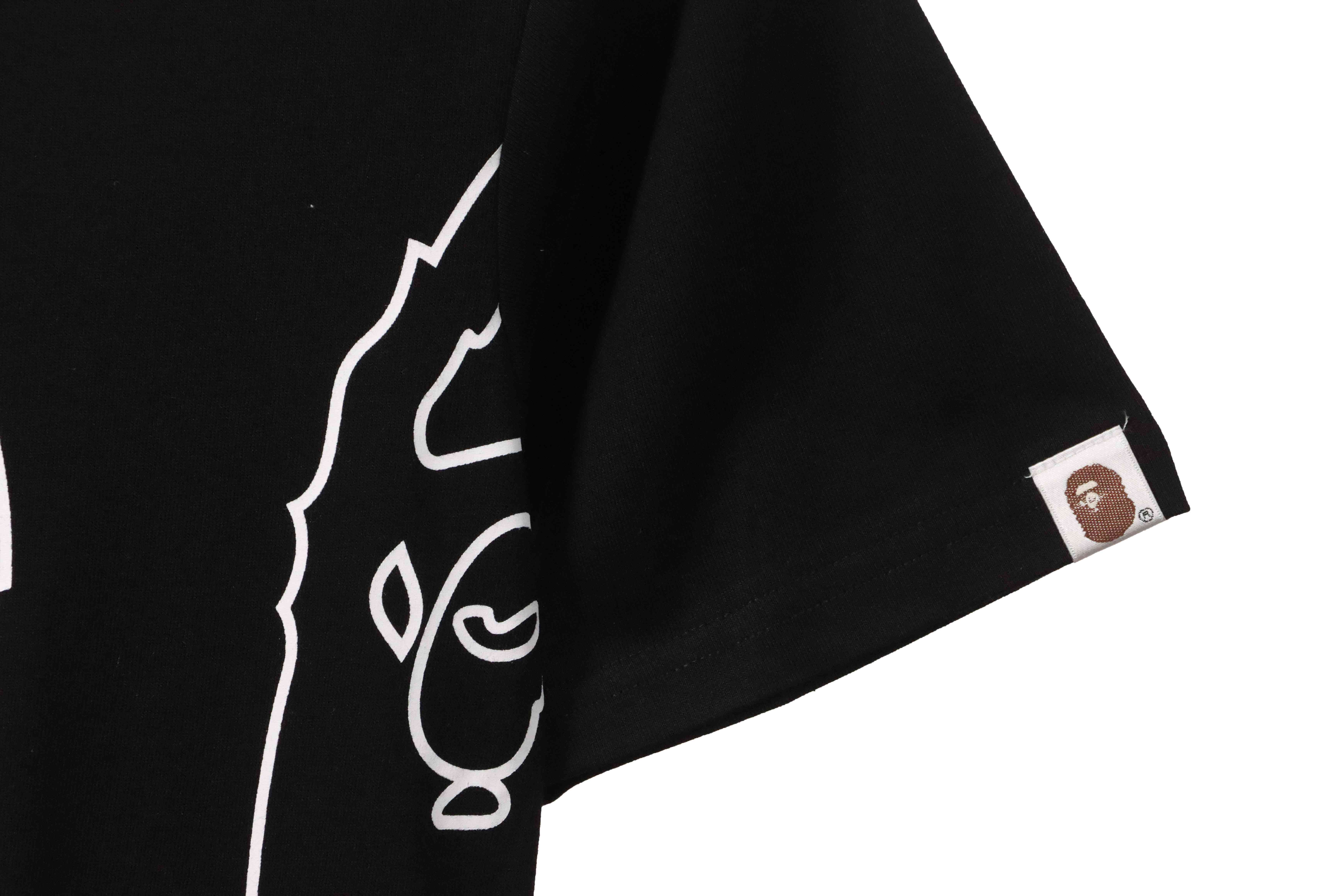  BAPE line drawing ape head short sleeve black