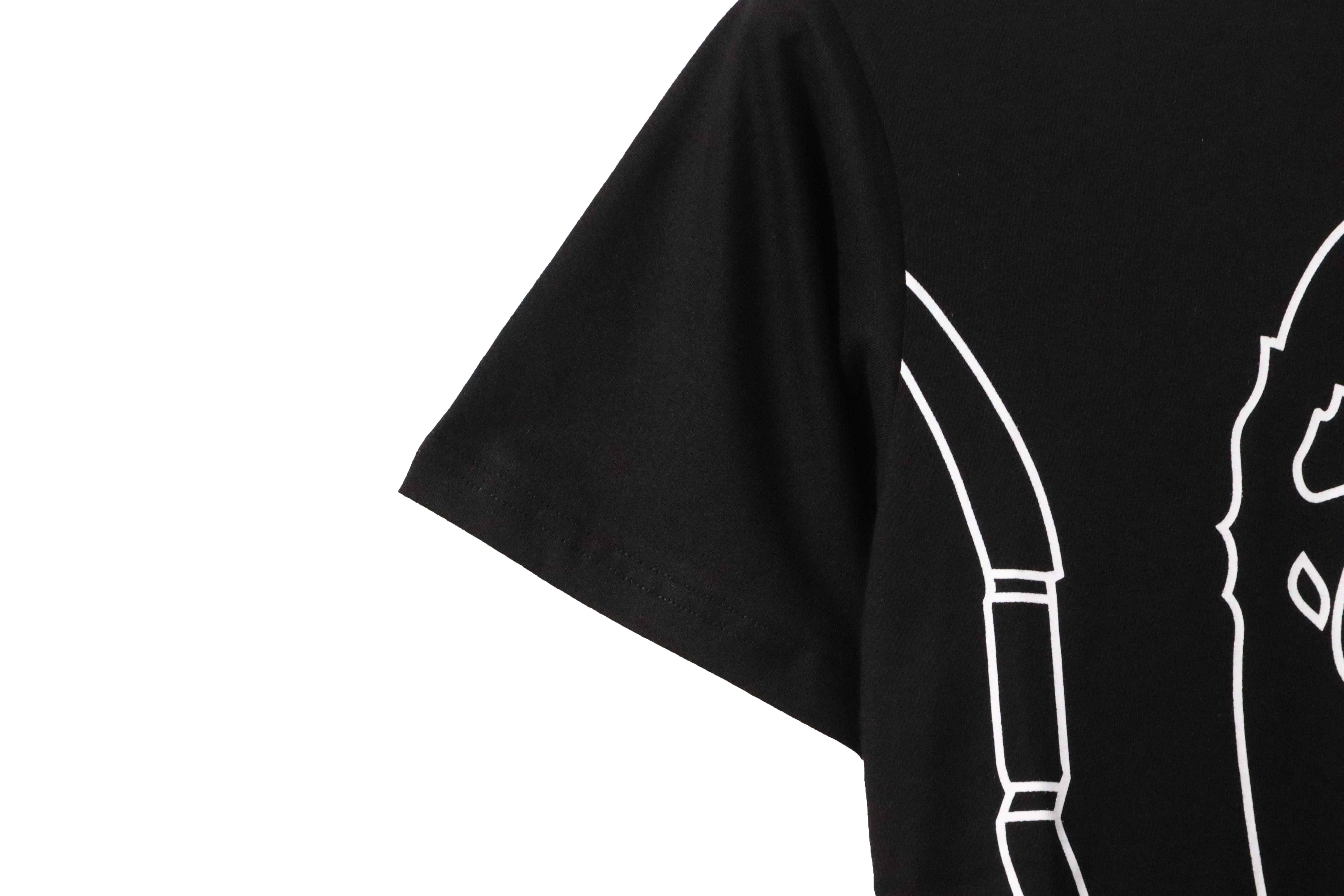  BAPE line drawing ape head short sleeve black