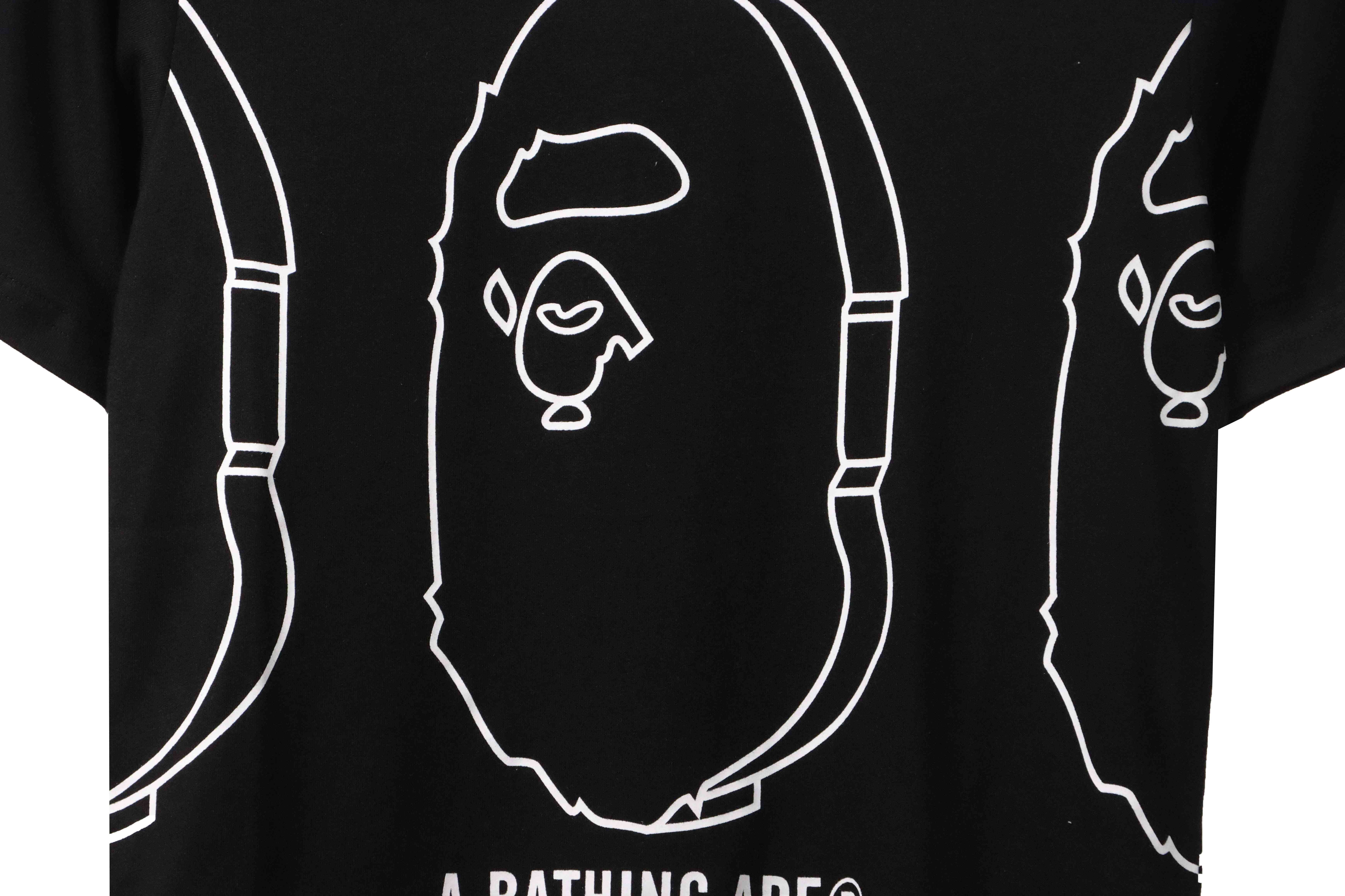  BAPE line drawing ape head short sleeve black