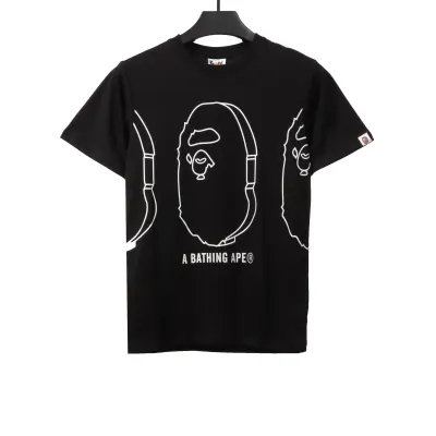  BAPE line drawing ape head short sleeve black 01