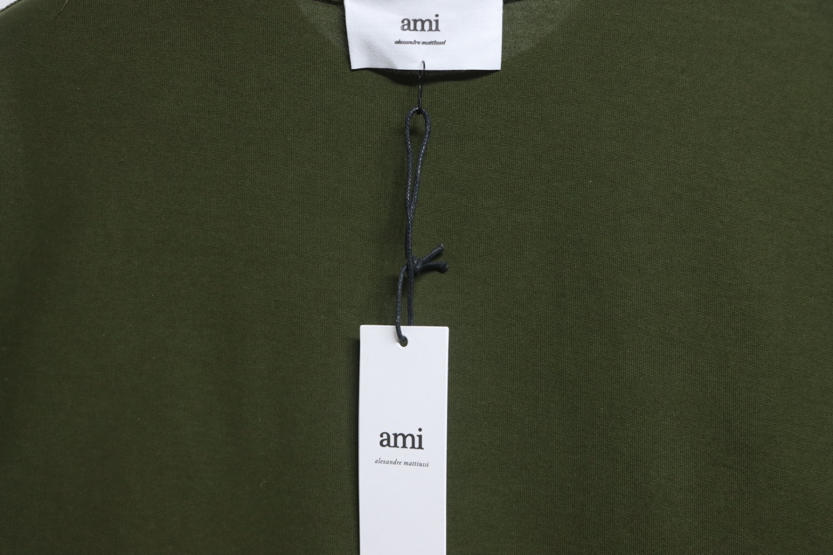 Ami Paris 25SS Embroidered Heart Short Sleeve T-shirt Army Green