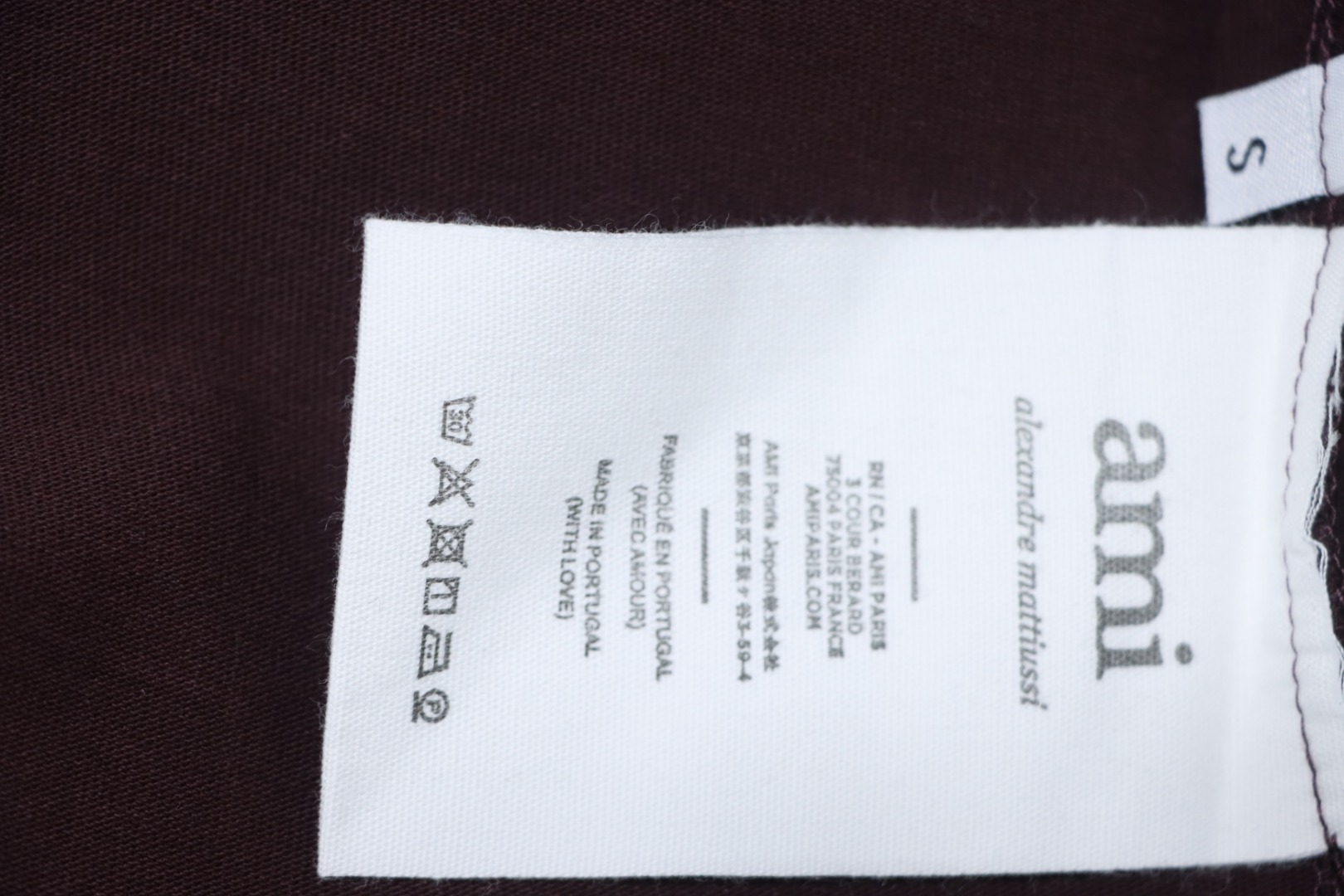 Ami Paris 25SS Embroidered Heart Short Sleeve T-shirt Brown