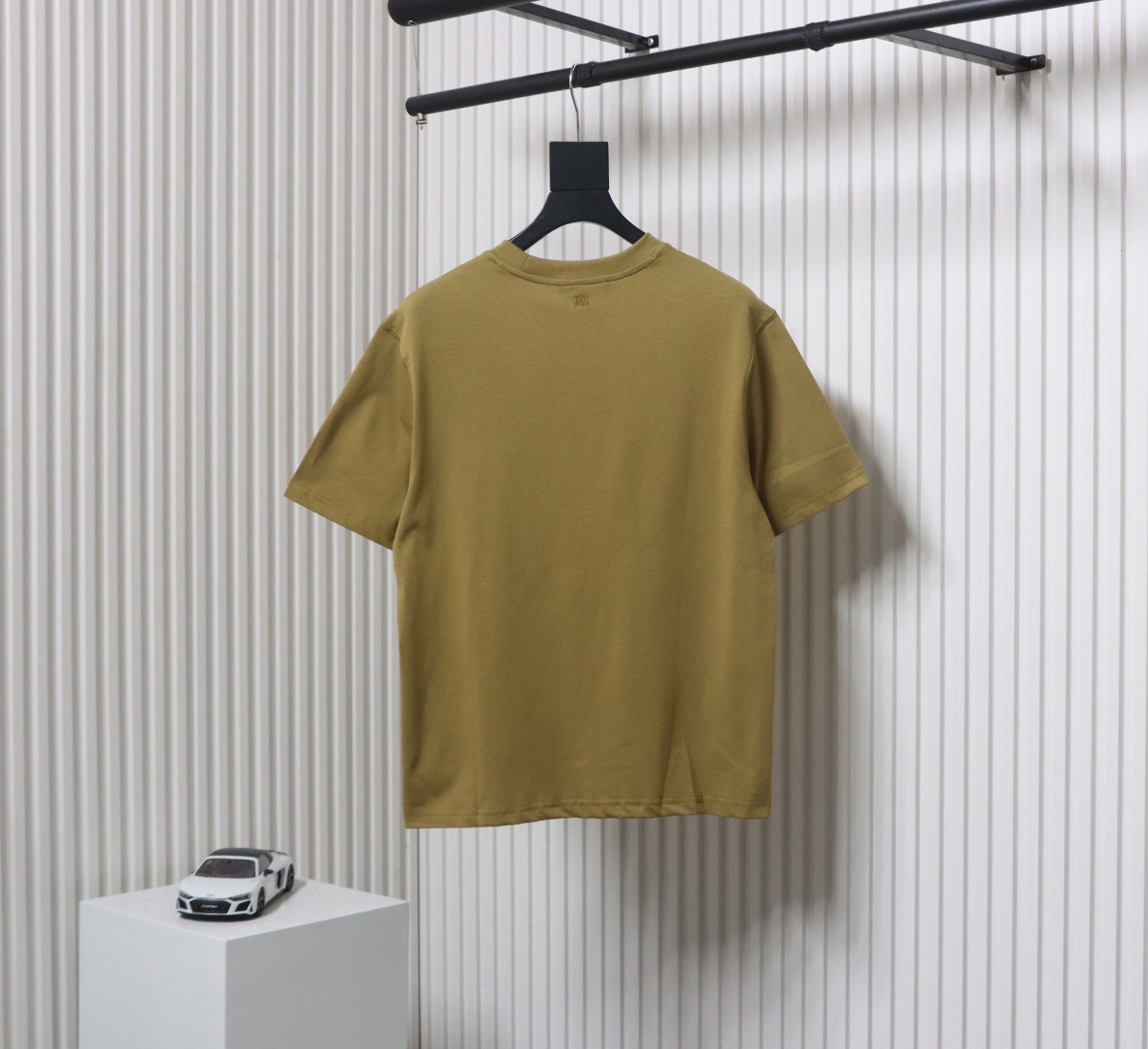 Ami Paris 25SS Embroidered Heart Short Sleeve T-shirt Khaki