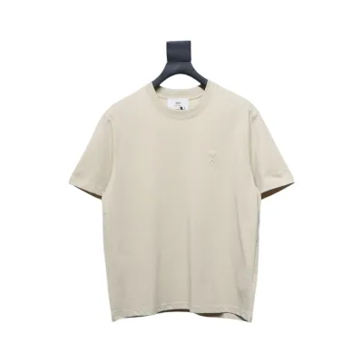 Ami Paris 25SS embroidered heart short-sleeved T-shirt Beige 01