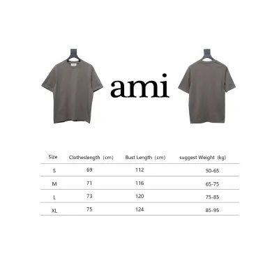 Ami Paris 25SS embroidered heart short-sleeved T-shirt Grey 02