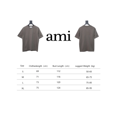 Ami Paris 25SS embroidered heart short-sleeved T-shirt Grey 02