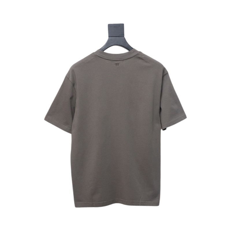 Ami Paris 25SS embroidered heart short-sleeved T-shirt Grey