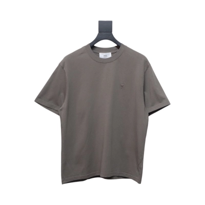 Ami Paris 25SS embroidered heart short-sleeved T-shirt Grey 01