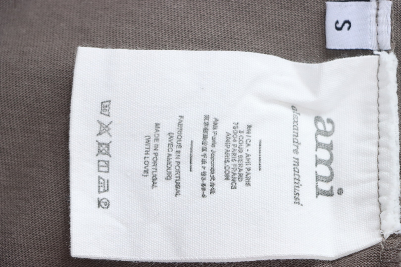 Ami Paris 25SS embroidered heart short-sleeved T-shirt Grey