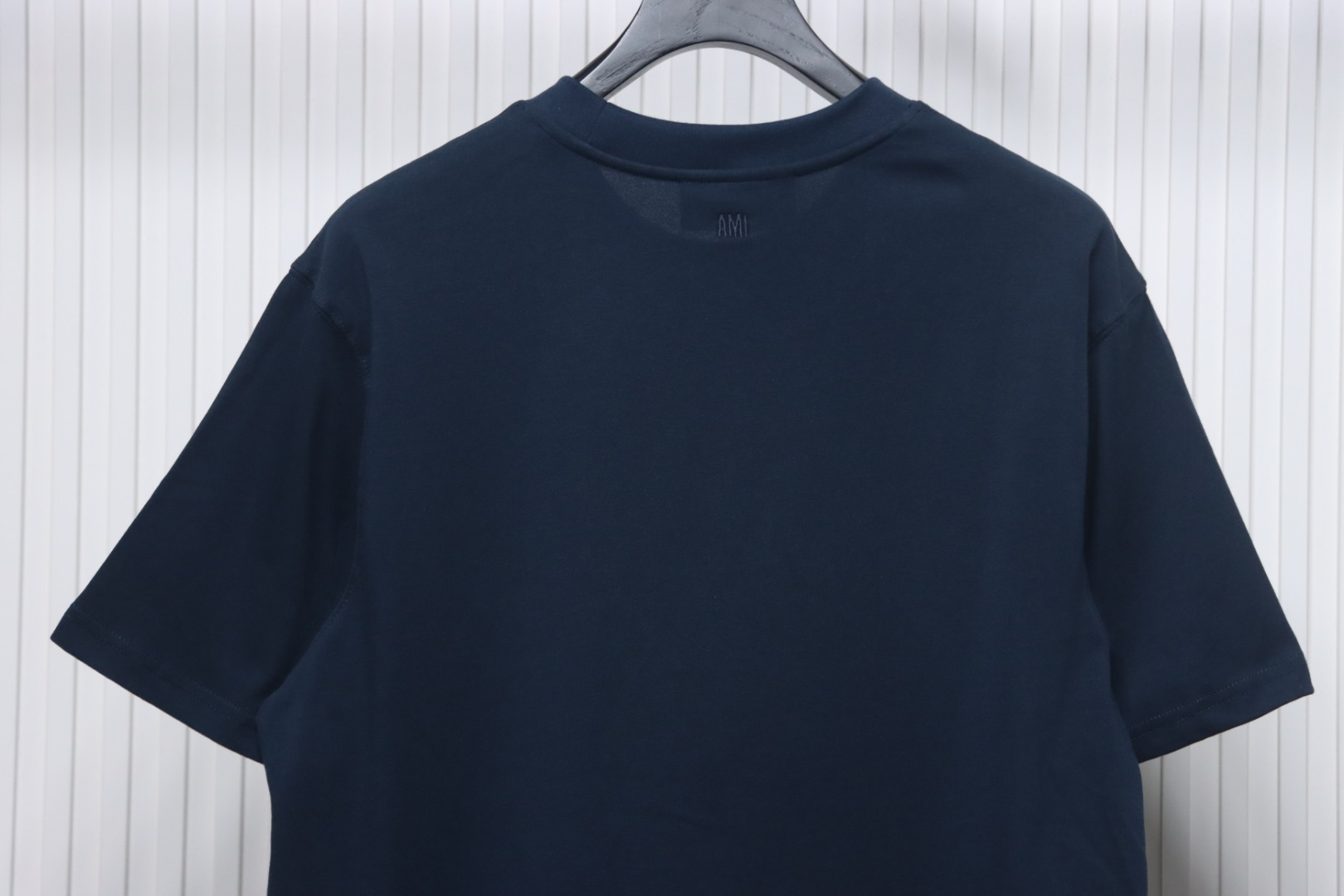 Ami Paris 25SS patch lettering short-sleeved T-shirt Navy blue