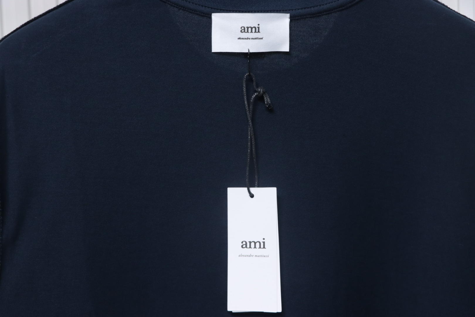 Ami Paris 25SS patch lettering short-sleeved T-shirt Navy blue