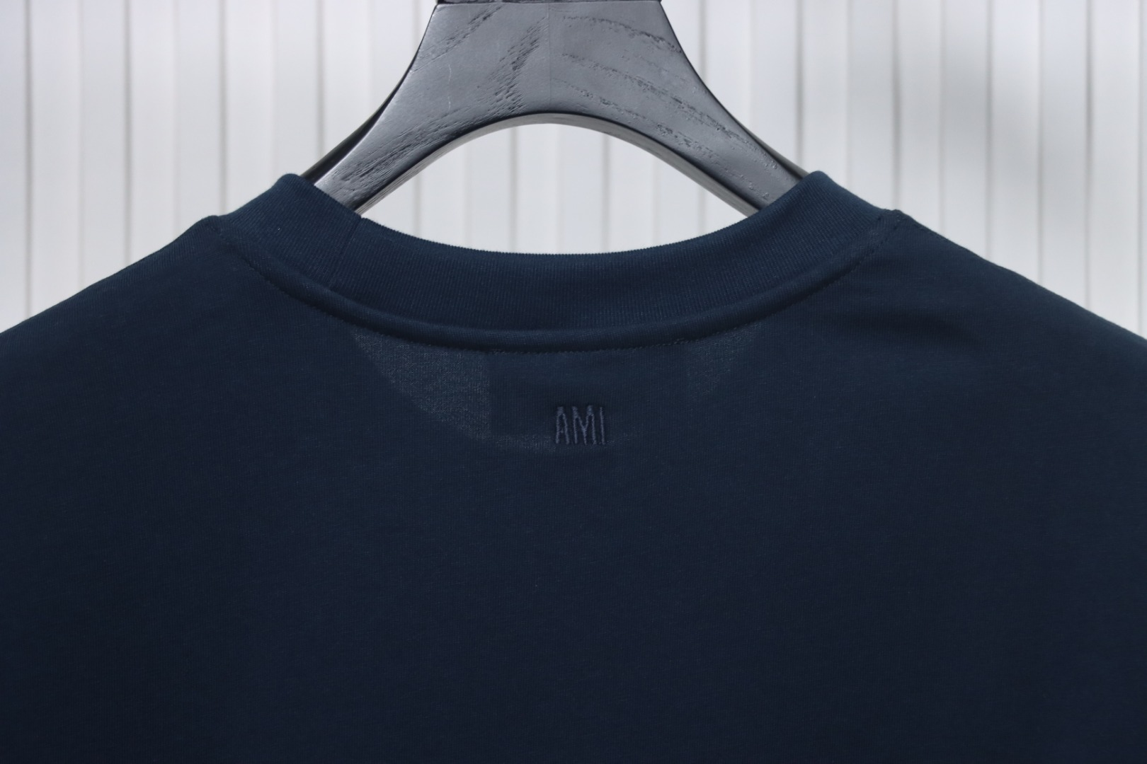 Ami Paris 25SS patch lettering short-sleeved T-shirt Navy blue