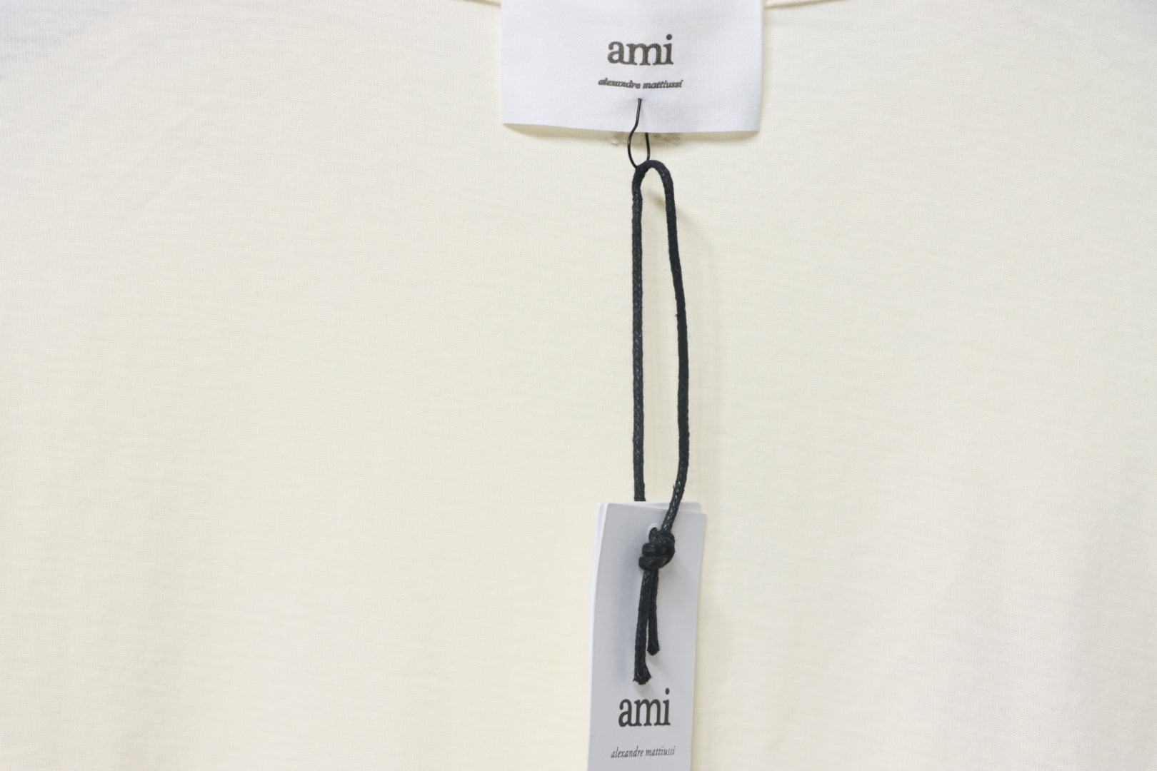 Ami Paris 25SS Towel Embroidery Heart Short Sleeve T-shirt Beige