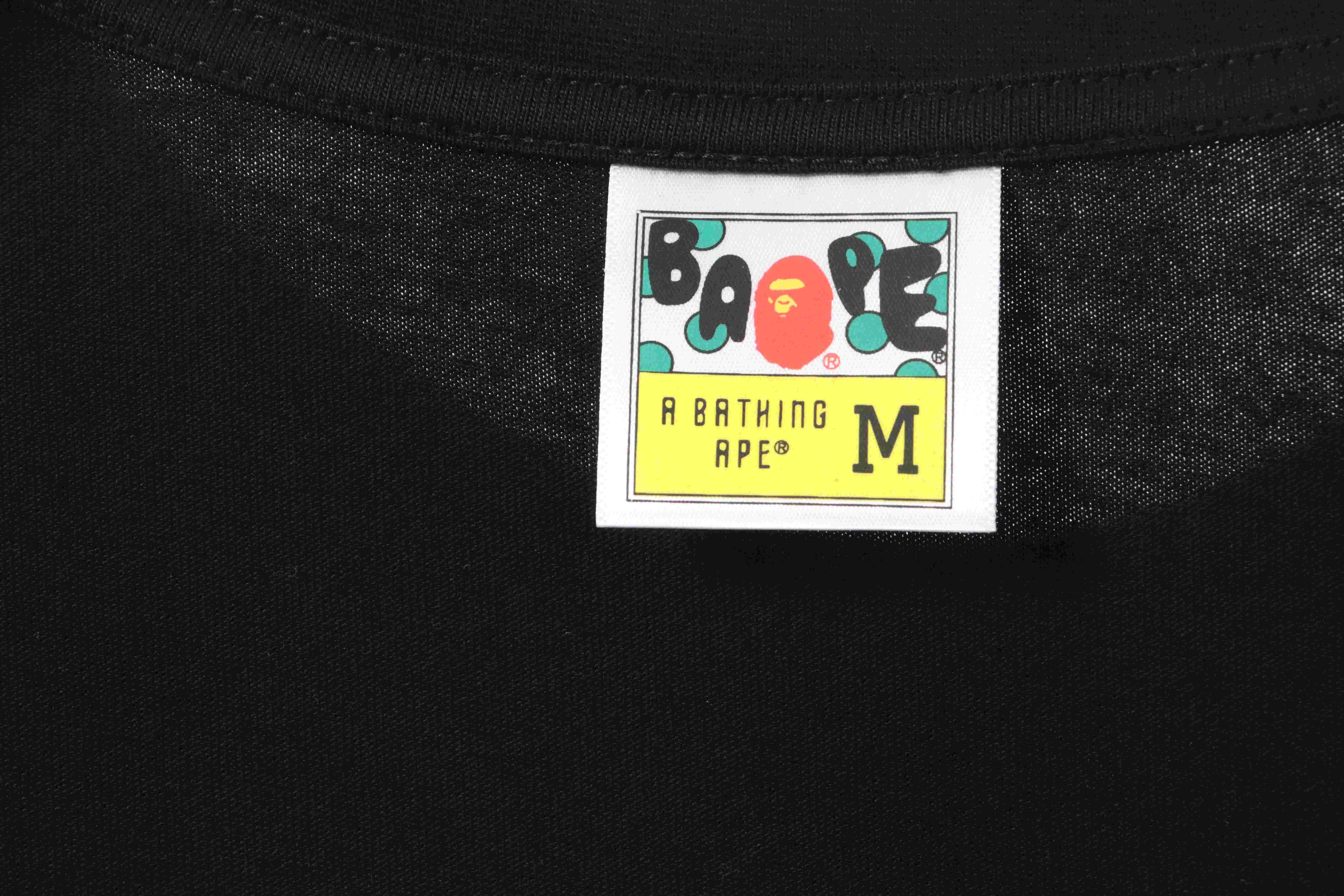 APE Camouflage Shark Mouth Zipper Short Sleeve Black and Red