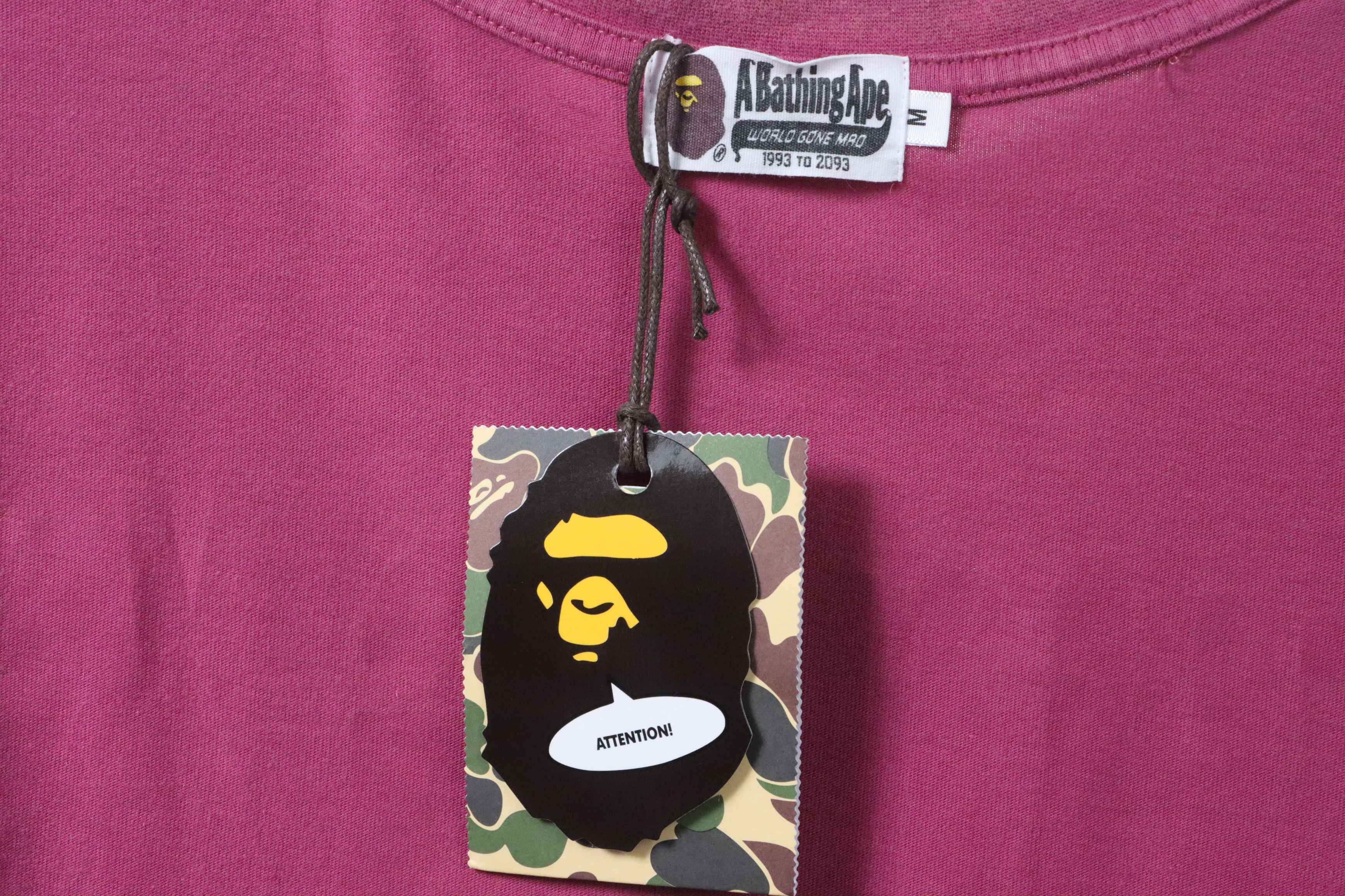 BAPE Ape Head Letter Printed Short Sleeve Purple