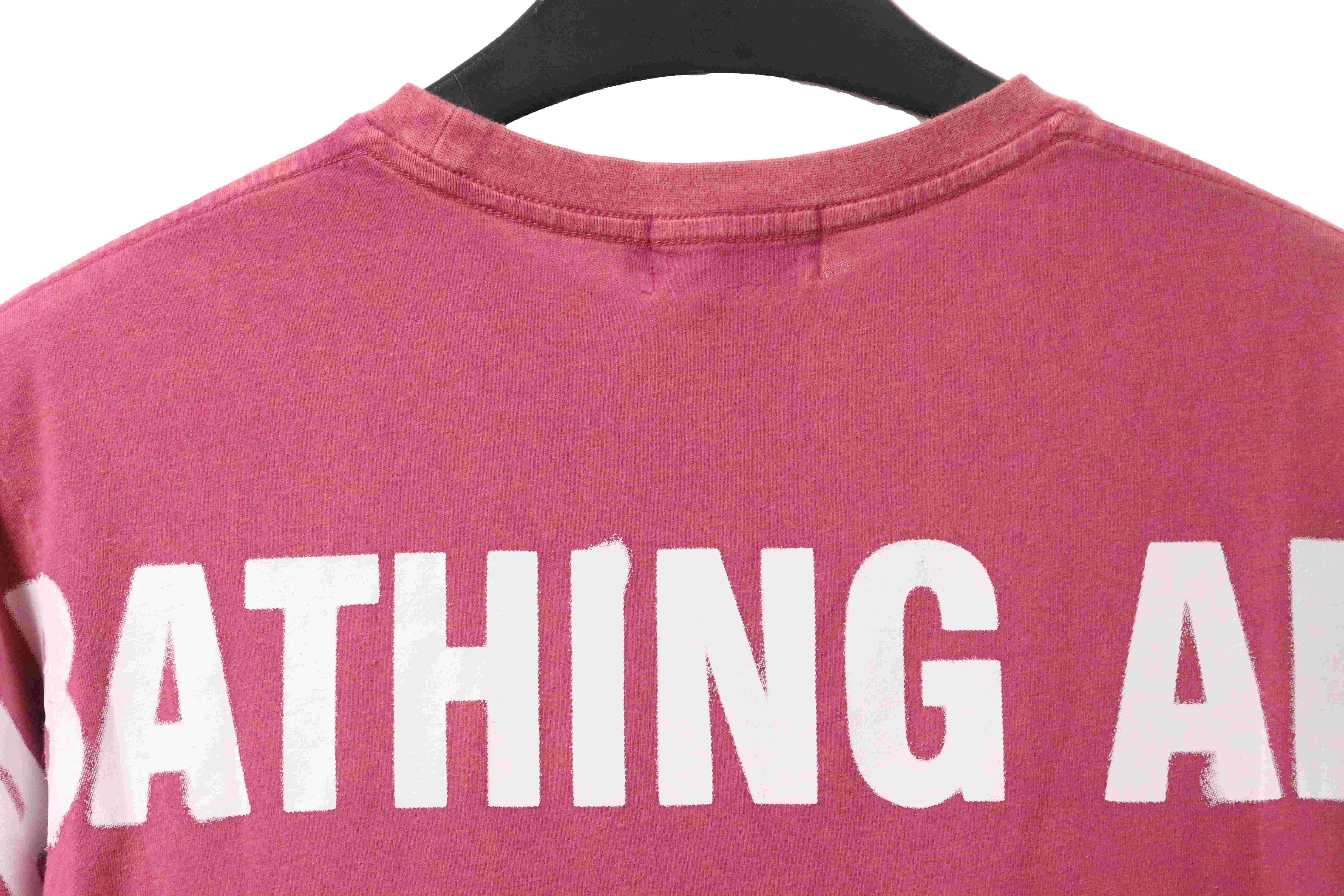 BAPE Ape Head Letter Printed Short Sleeve Purple