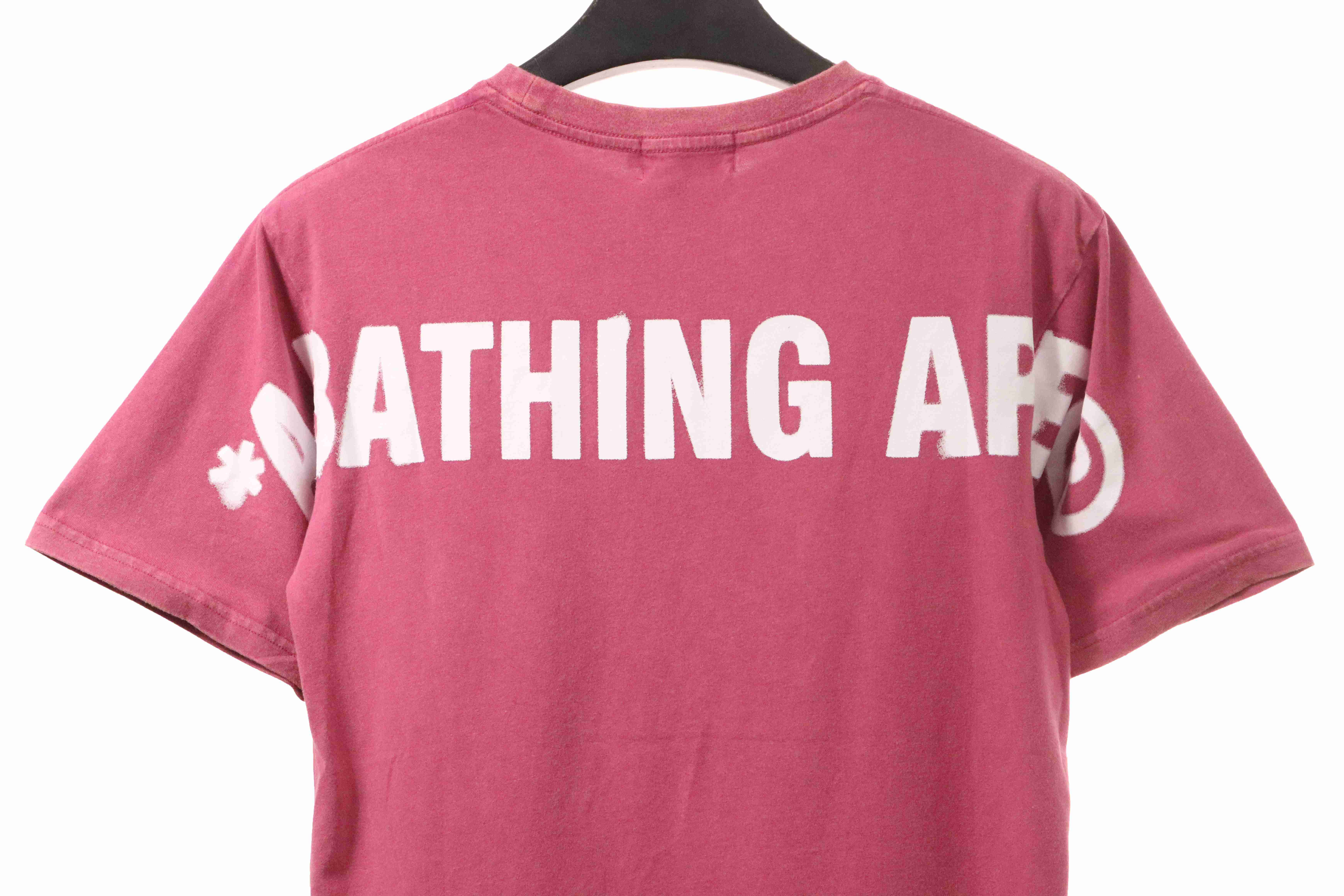 BAPE Ape Head Letter Printed Short Sleeve Purple