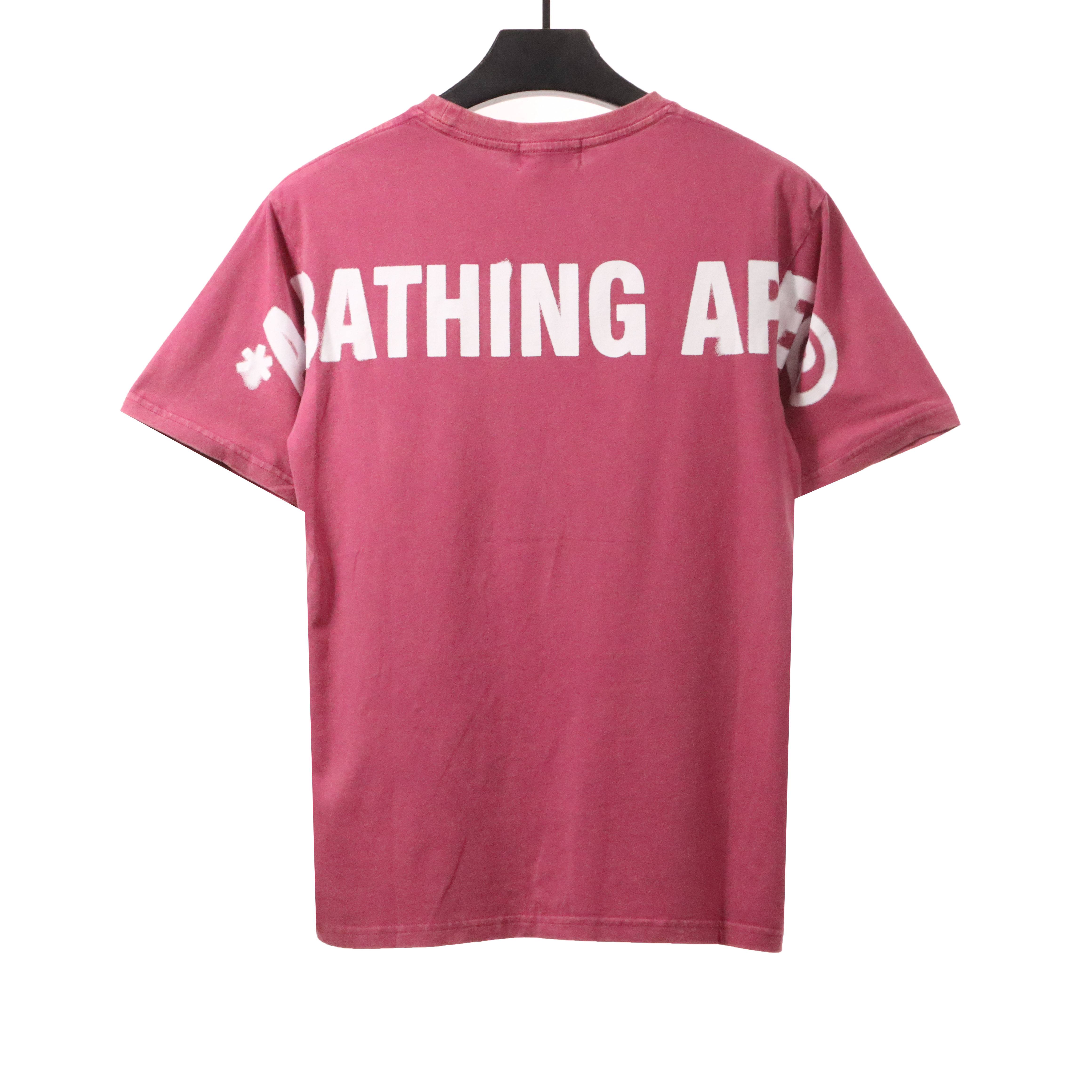 BAPE Ape Head Letter Printed Short Sleeve Purple