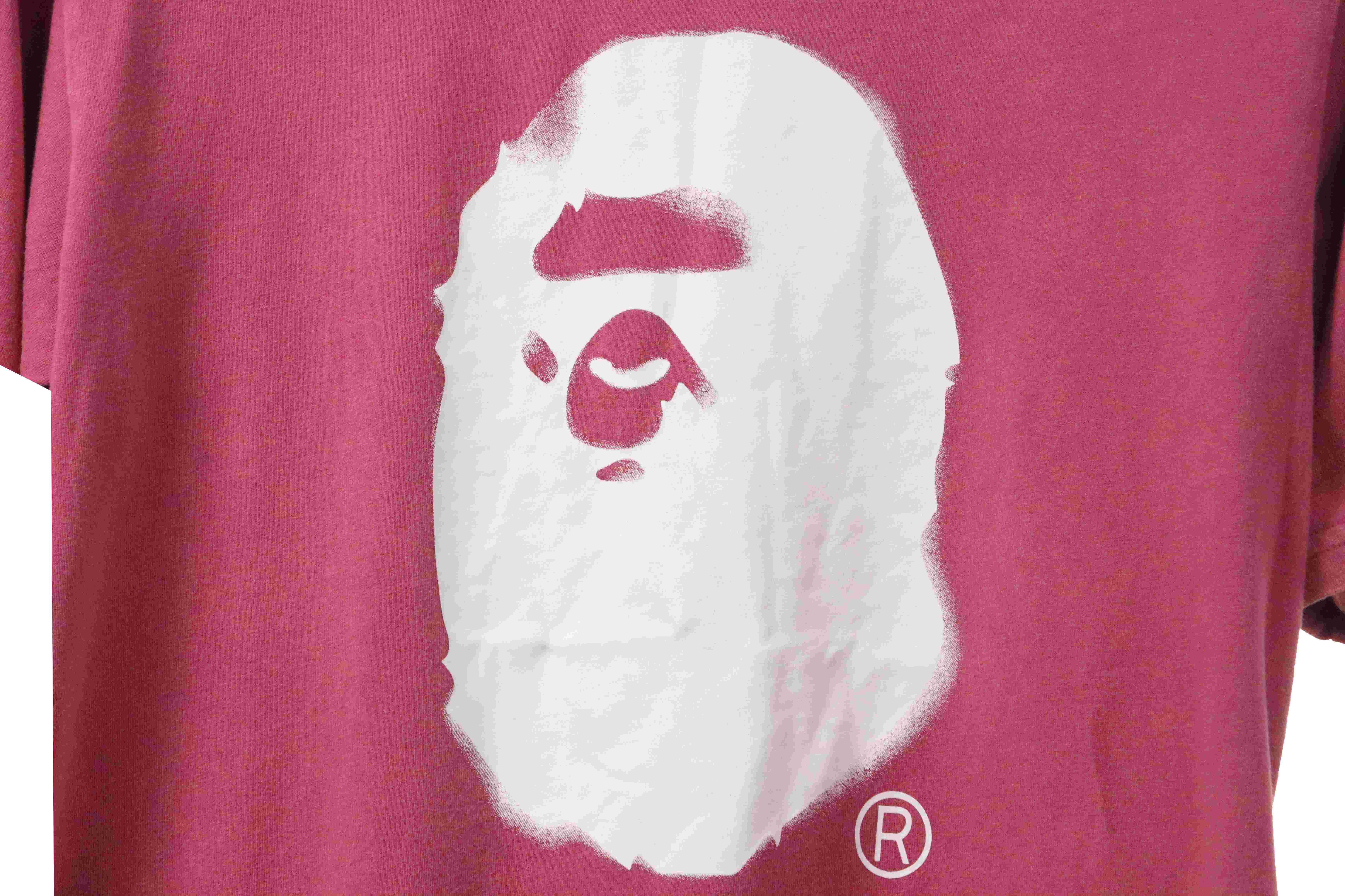 BAPE Ape Head Letter Printed Short Sleeve Purple