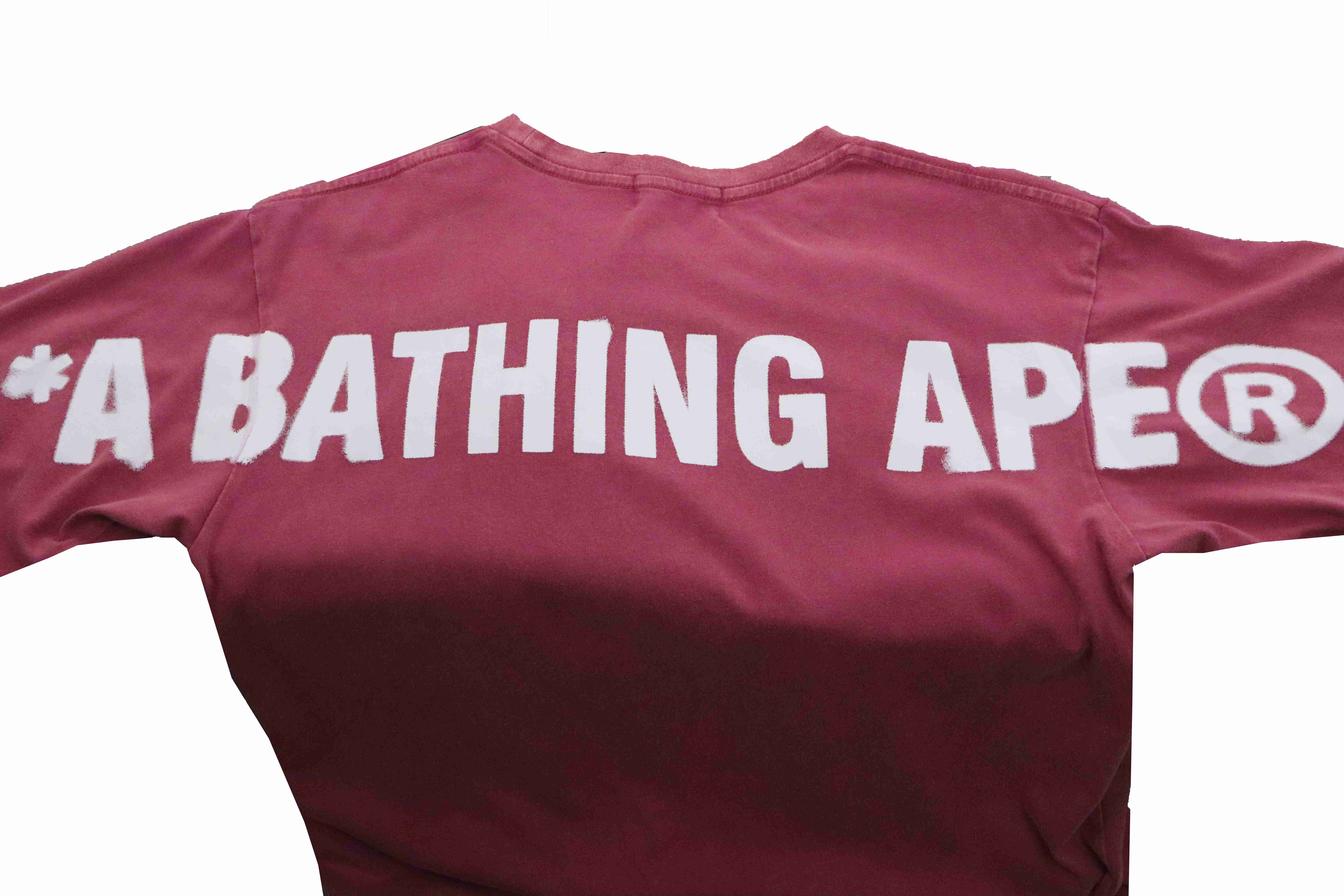 BAPE Ape Head Letter Printed Short Sleeve Purple