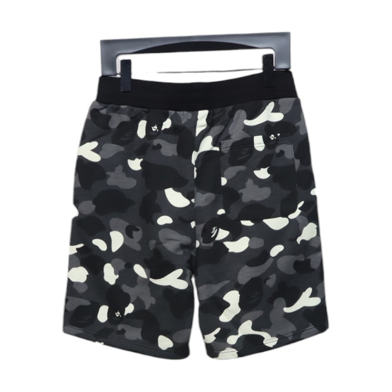 BAPE classic black and white camouflage shorts