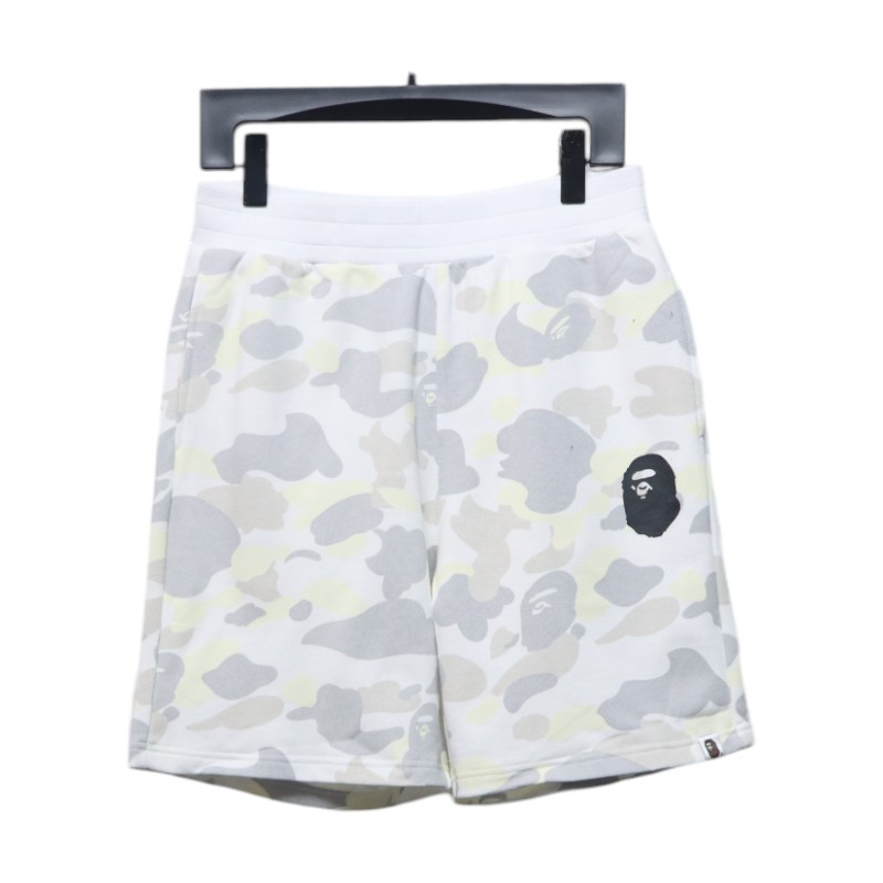 BAPE classic black and white camouflage shorts White