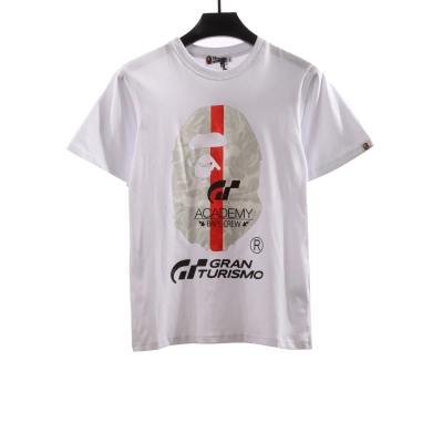 BAPE co-branded GRAN TURISMO ape head short sleeve white 01