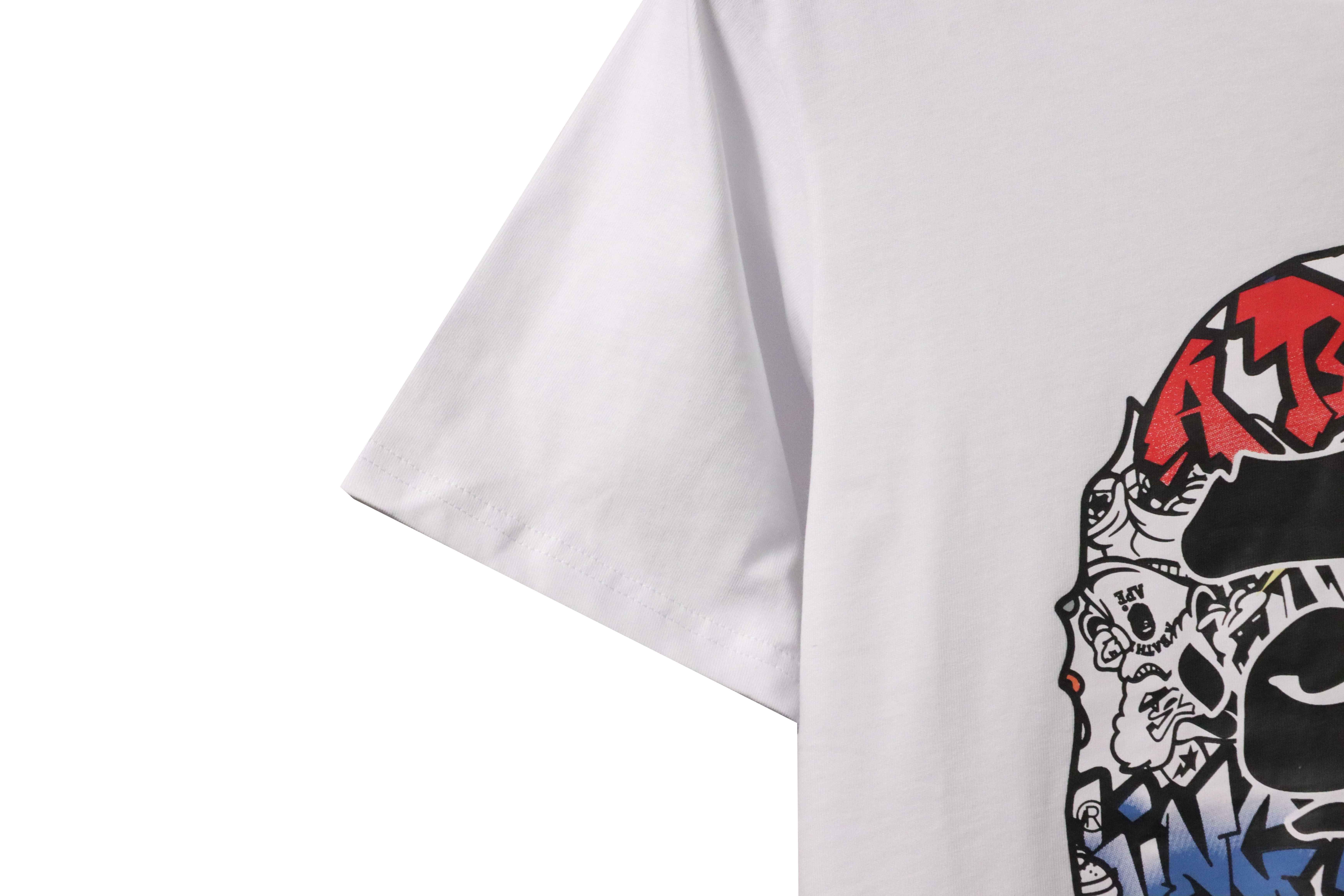 BAPE graffiti ape head print short sleeves