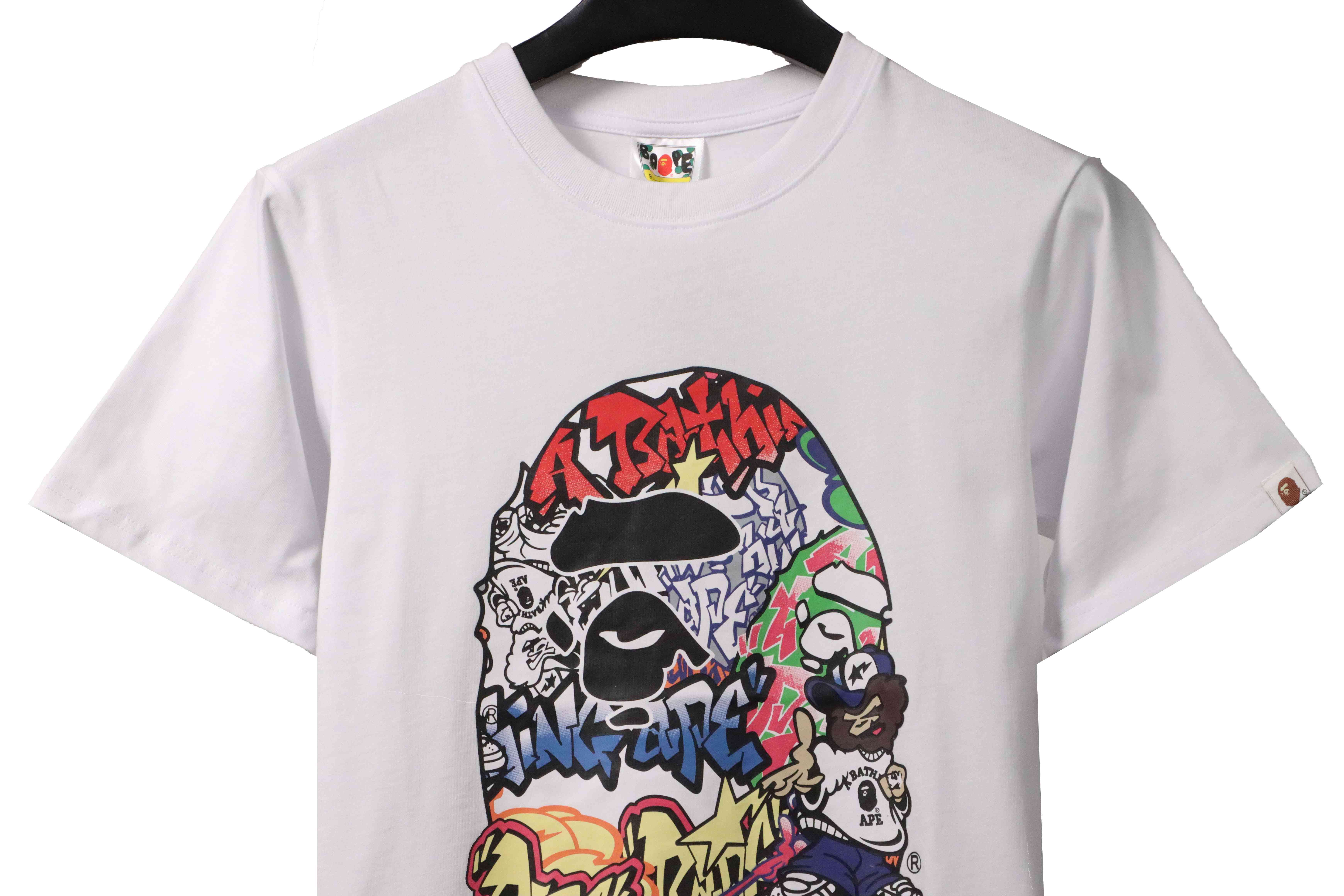BAPE graffiti ape head print short sleeves