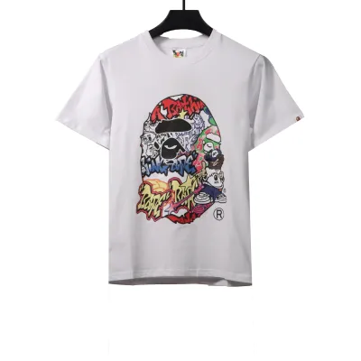BAPE graffiti ape head print short sleeves 01