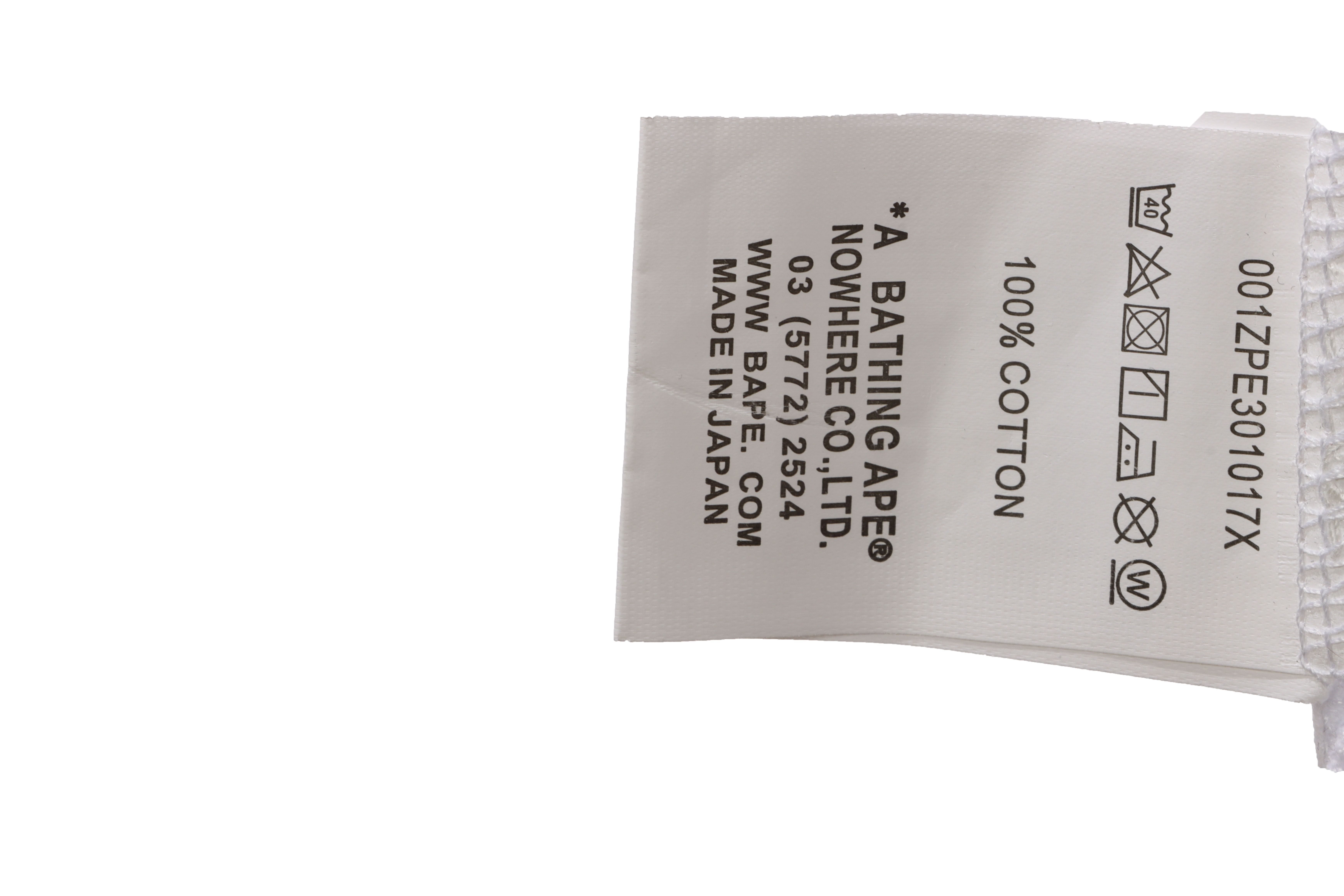 BAPE joint GT twill ape head short sleeve white