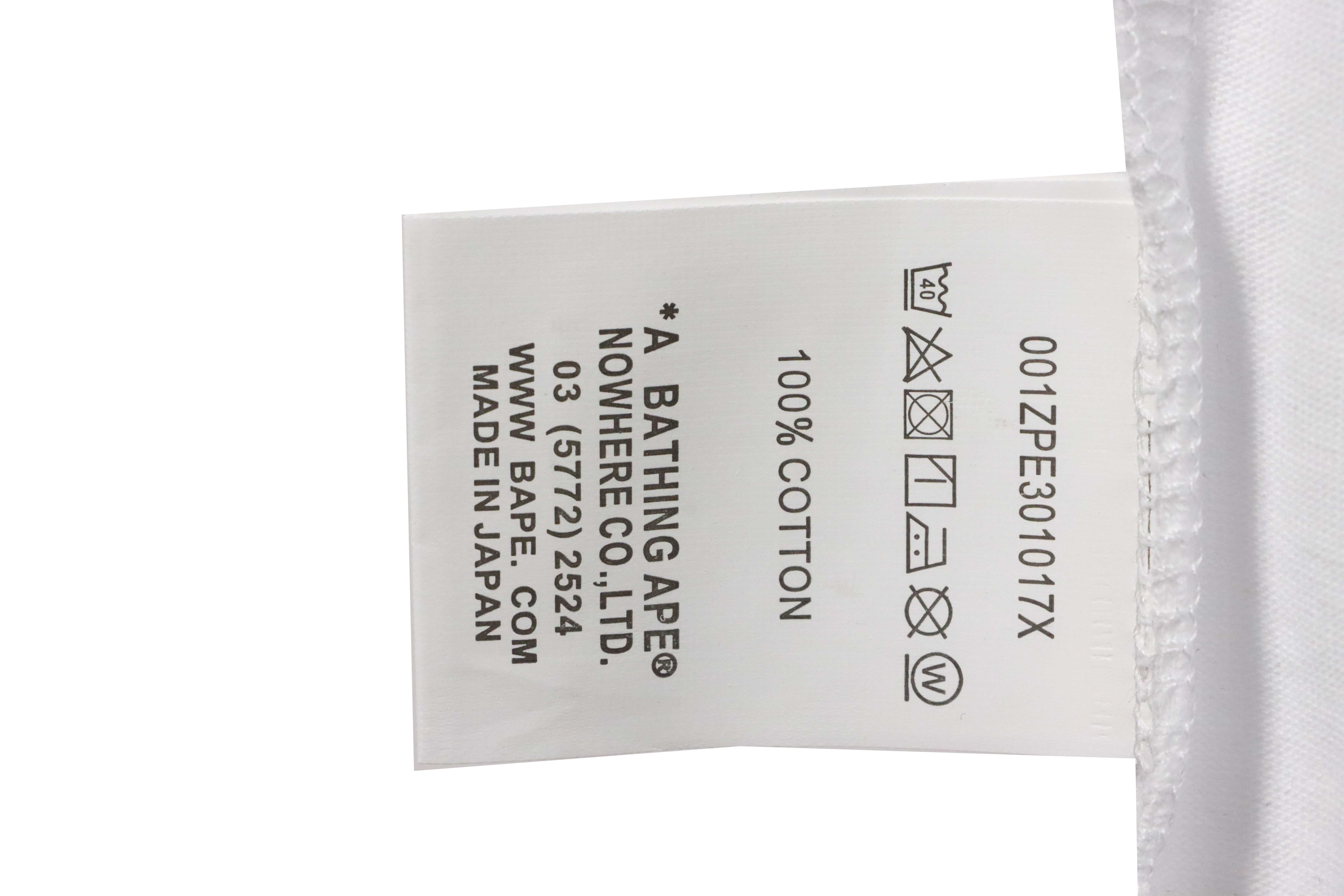 BAPE line drawing ape head short sleeve white