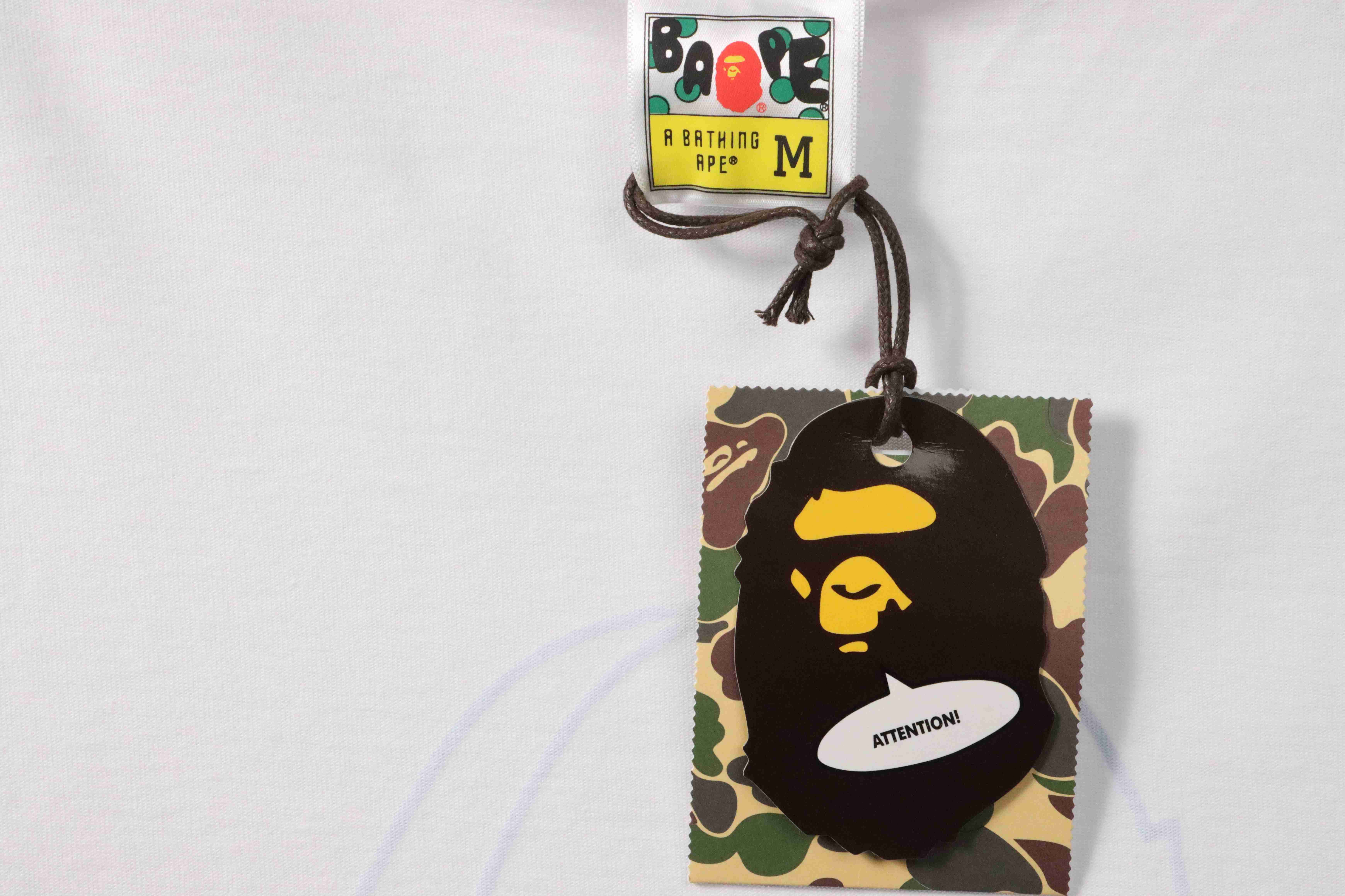 BAPE line drawing ape head short sleeve white