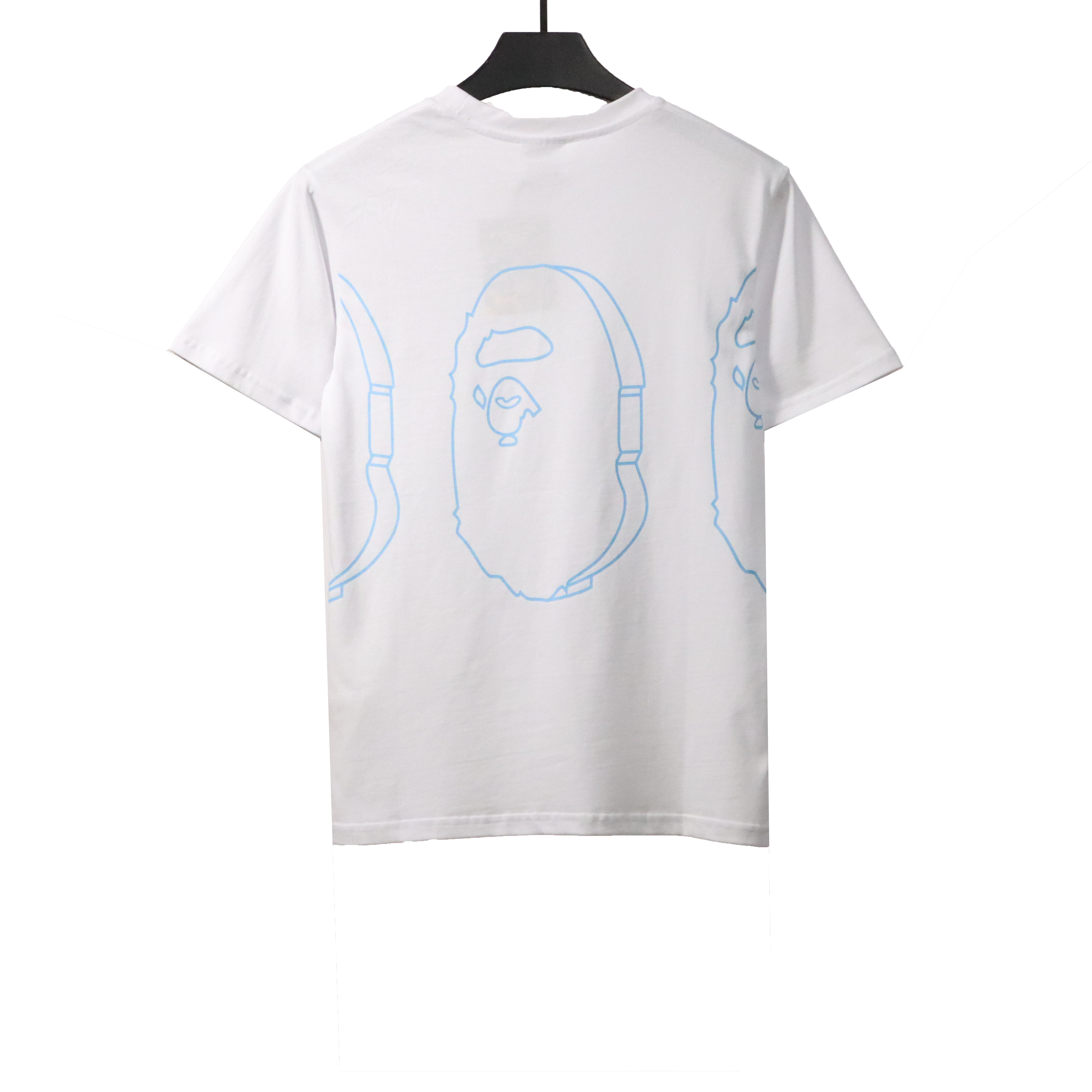 BAPE line drawing ape head short sleeve white
