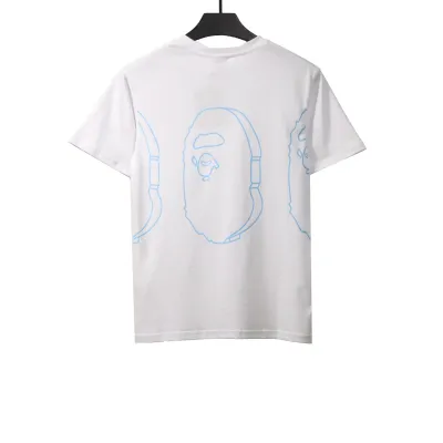 BAPE line drawing ape head short sleeve white 01