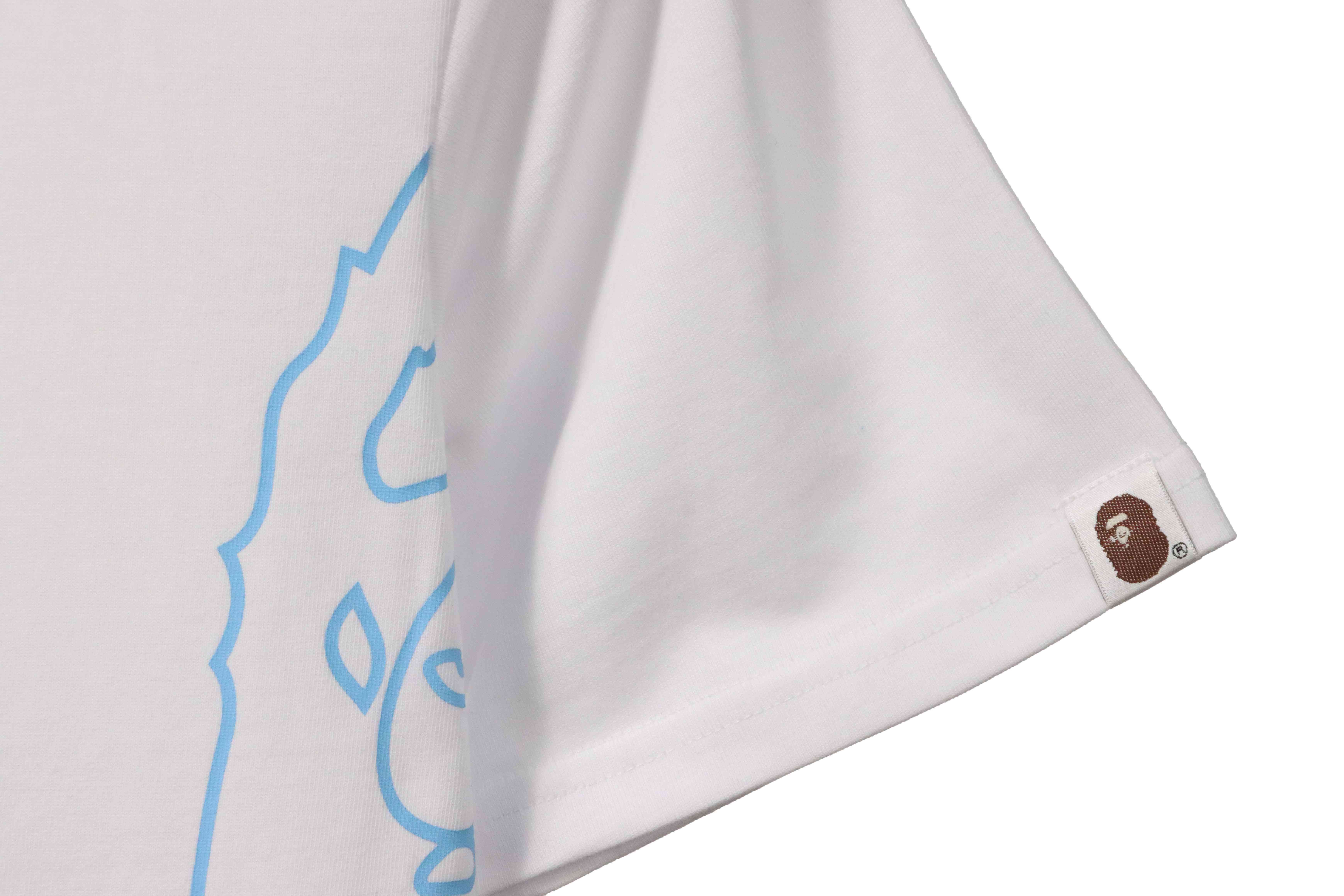 BAPE line drawing ape head short sleeve white
