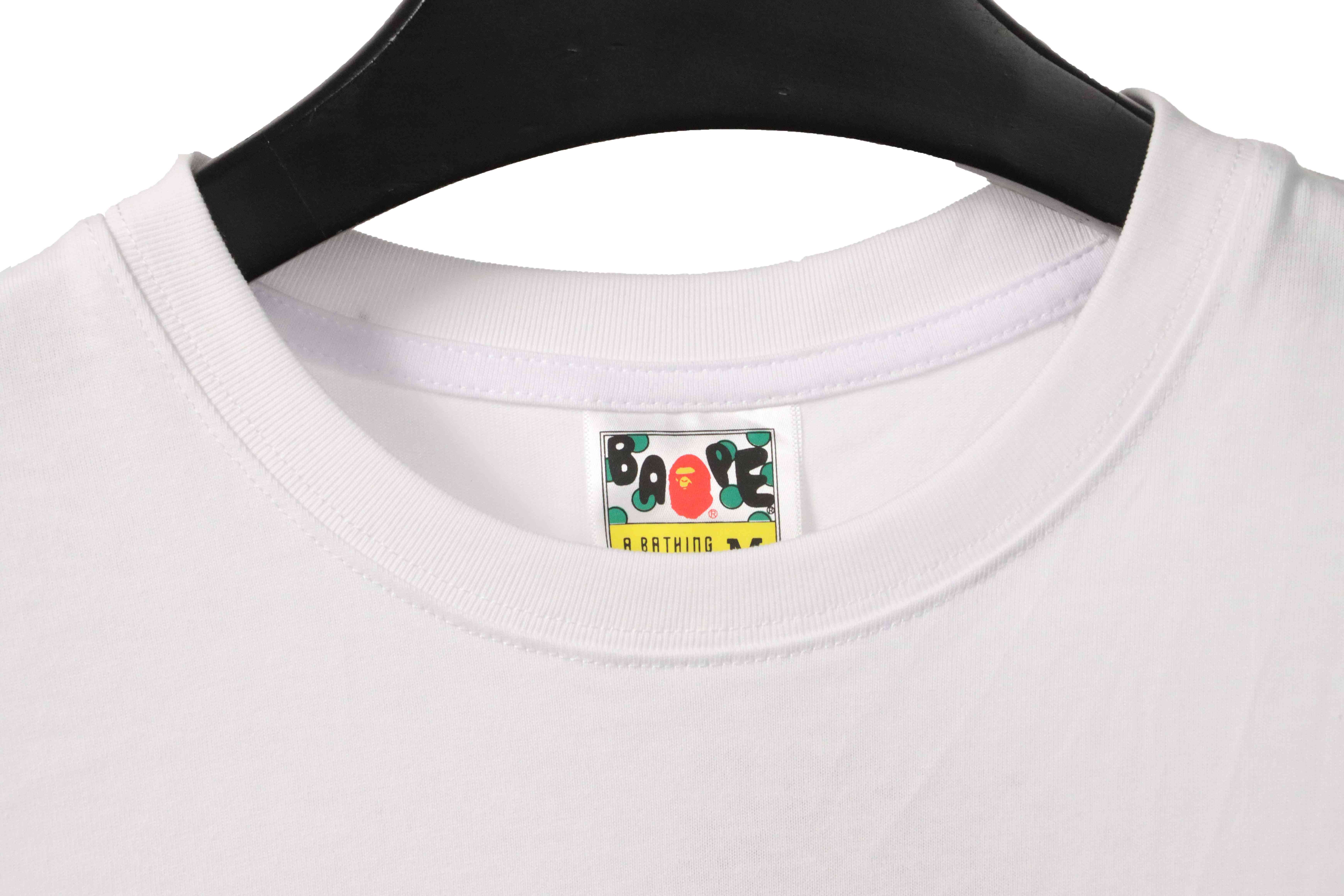 BAPE line drawing ape head short sleeve white