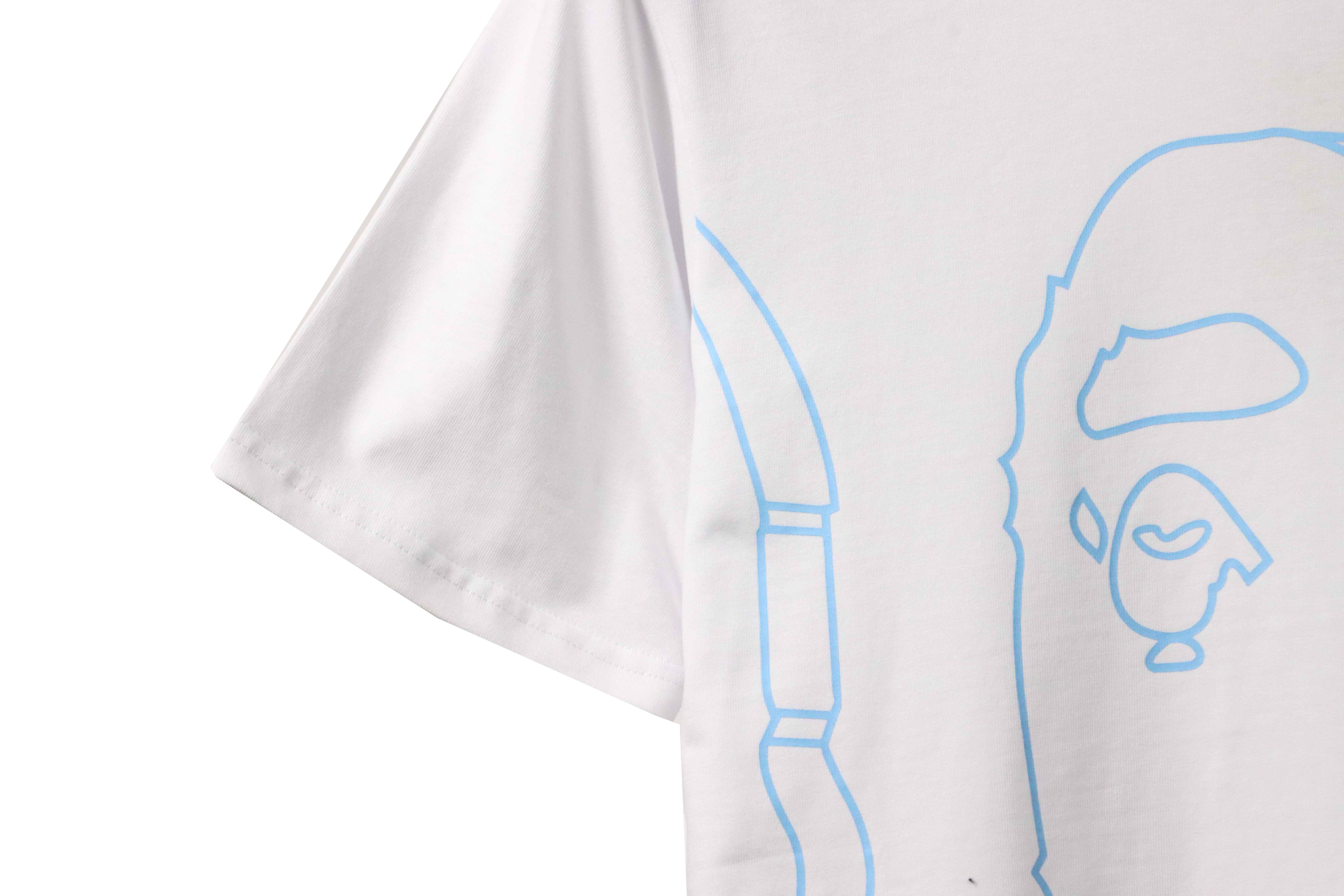 BAPE line drawing ape head short sleeve white