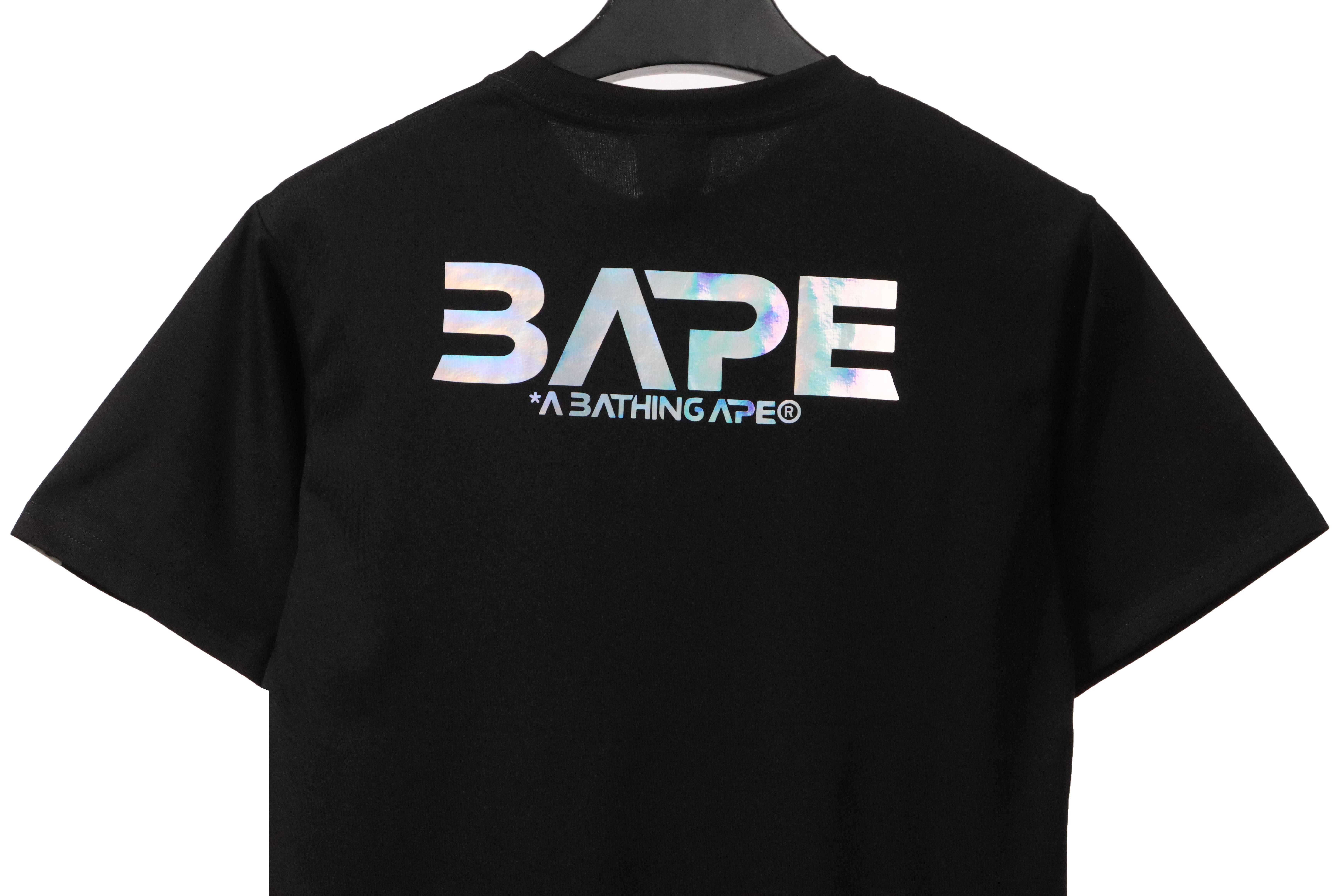 BAPE Moon UFO Laser Ape Head Short Sleeve Black