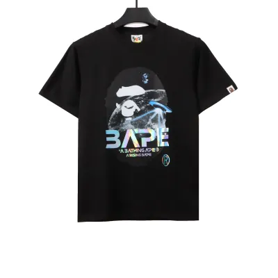 BAPE Moon UFO Laser Ape Head Short Sleeve Black 01