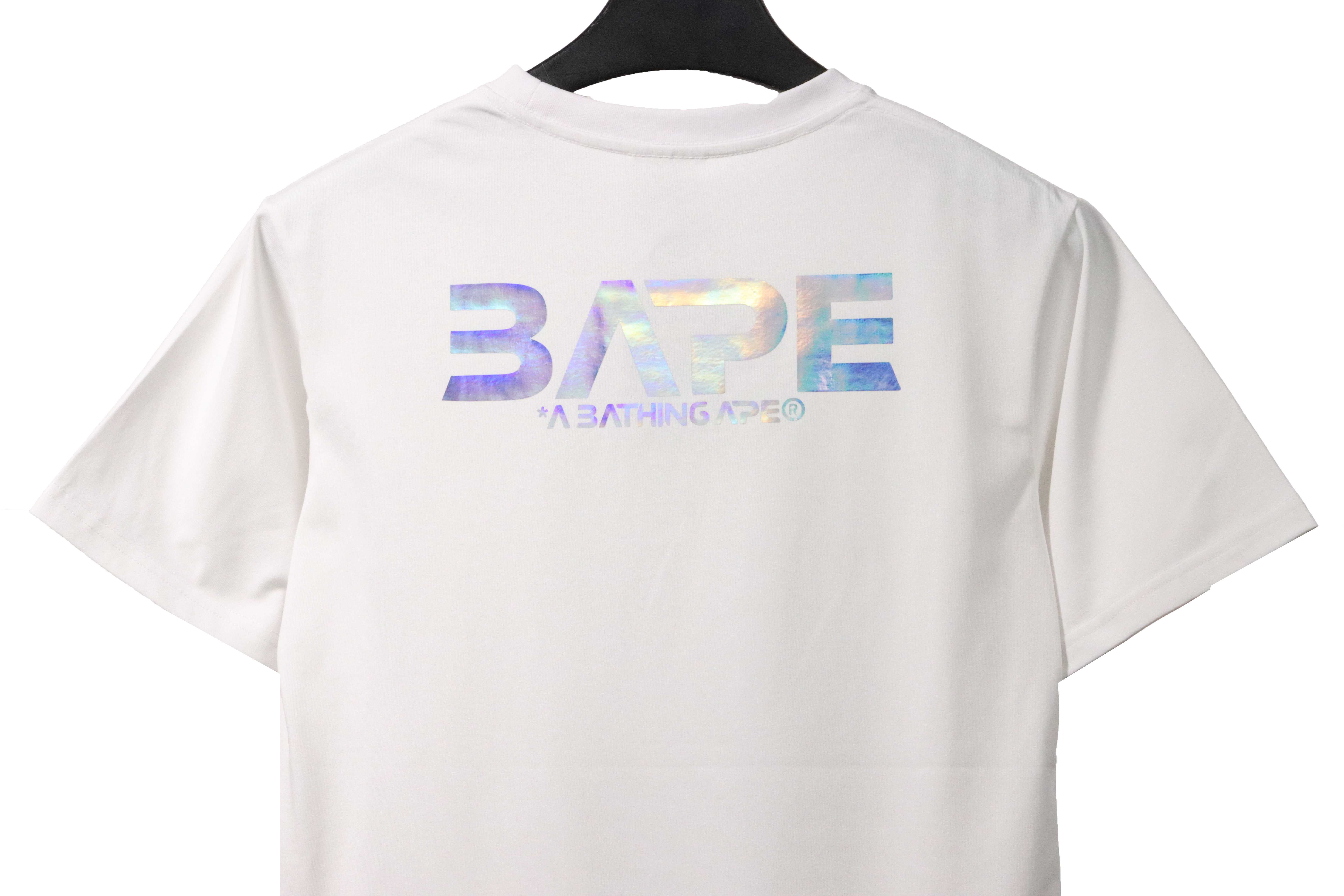 BAPE Moon UFO Laser Ape Head Short Sleeve White