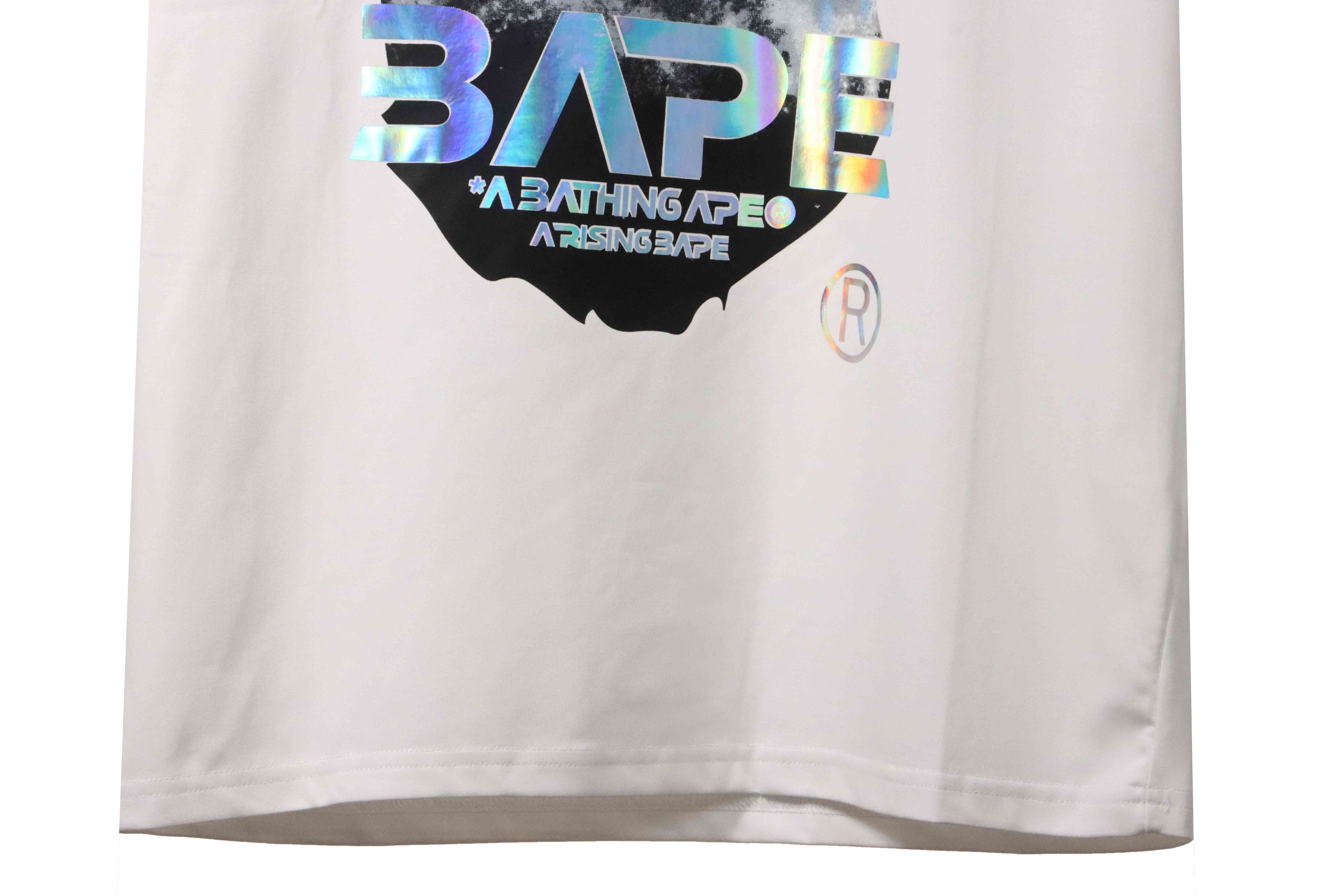 BAPE Moon UFO Laser Ape Head Short Sleeve White