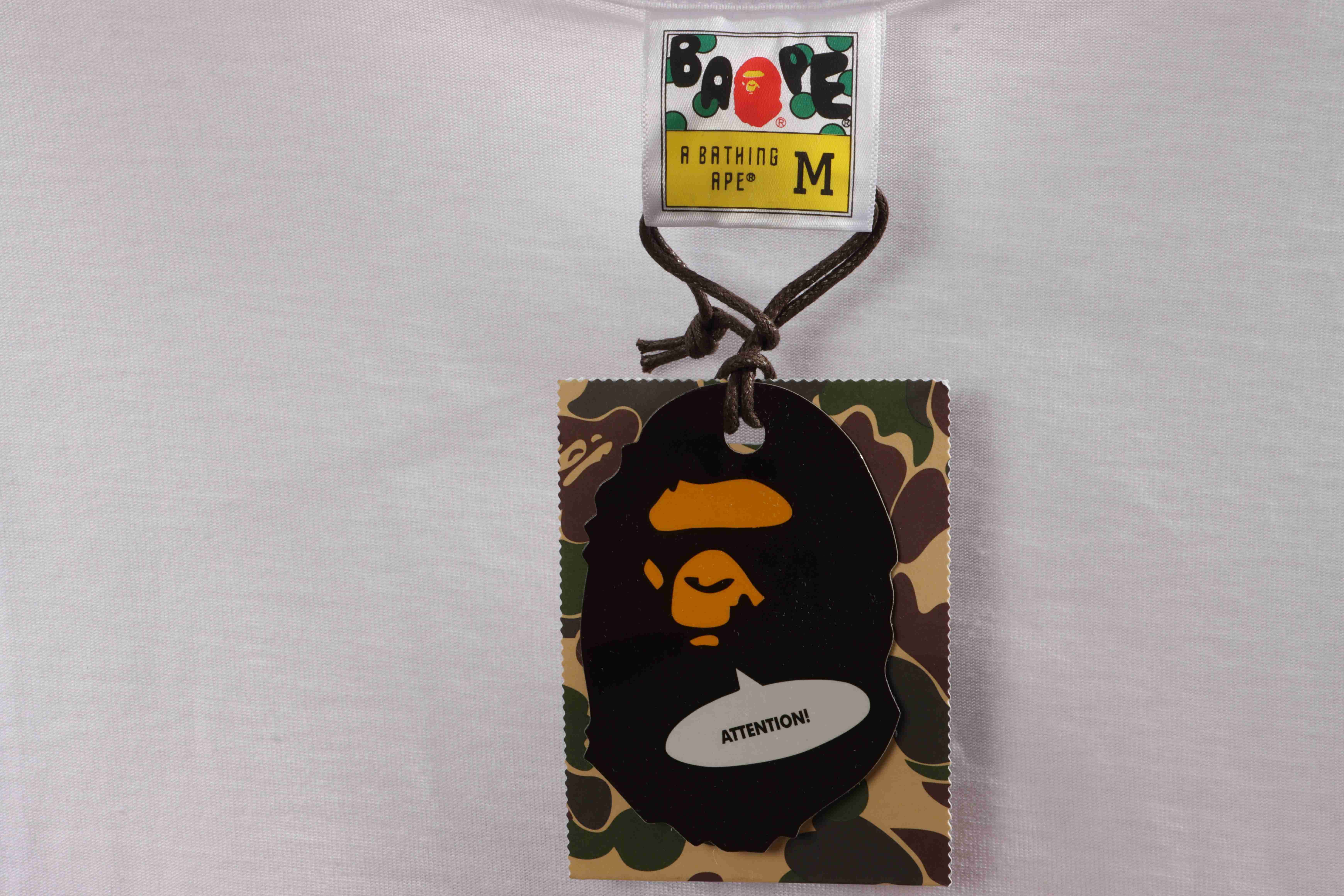 BAPE patchwork contrast ape head short-sleeved white