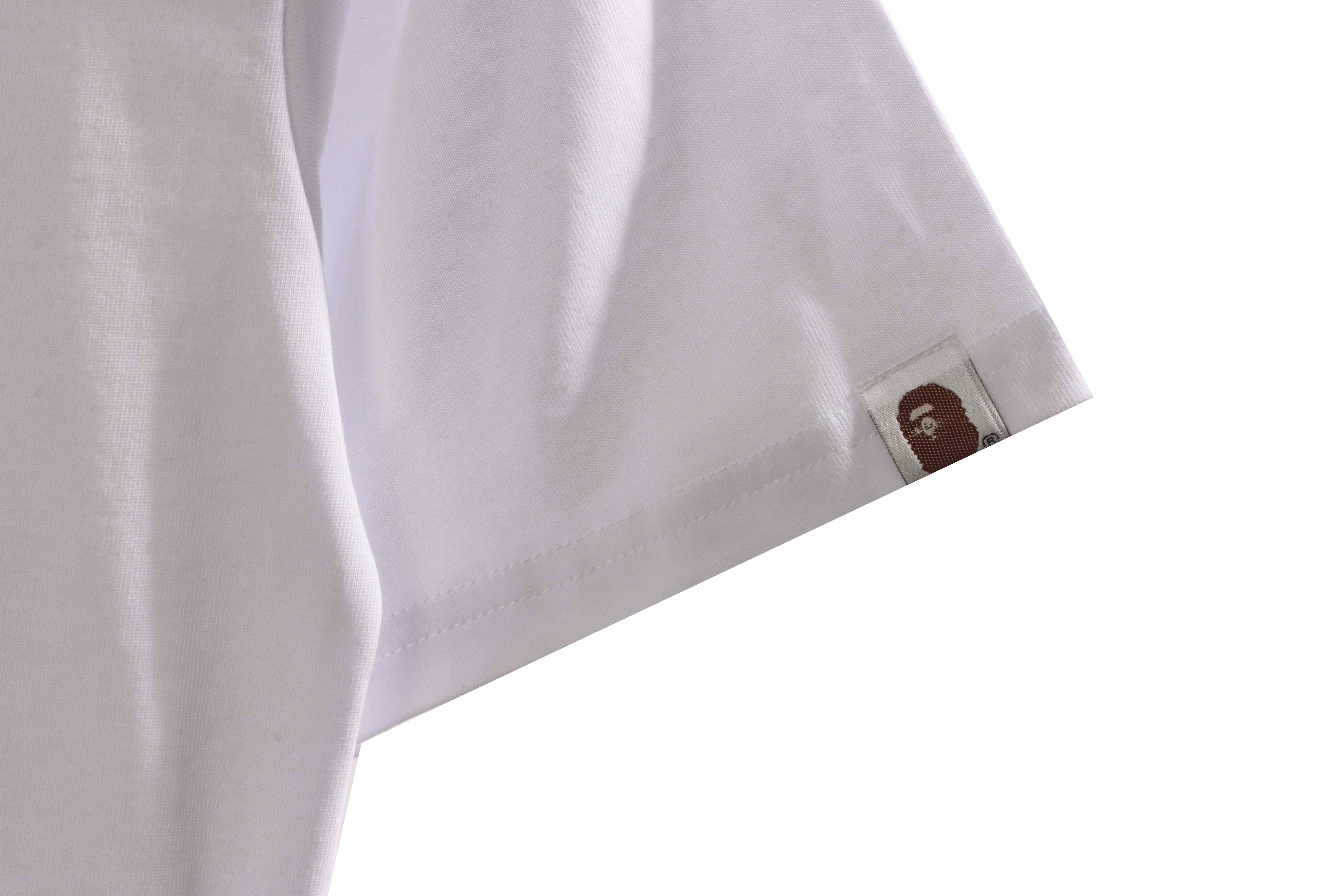 BAPE patchwork contrast ape head short-sleeved white