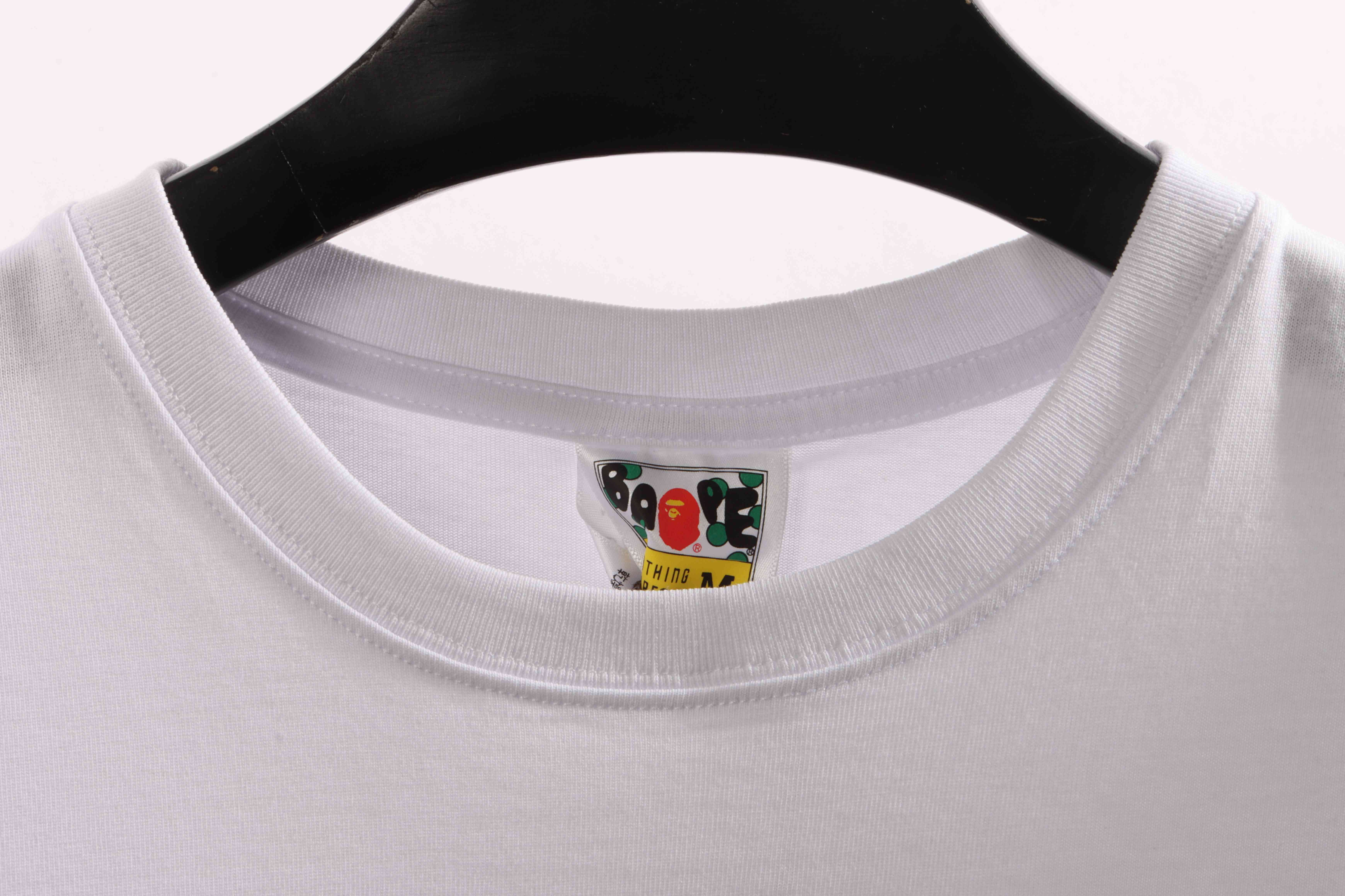 BAPE patchwork contrast ape head short-sleeved white